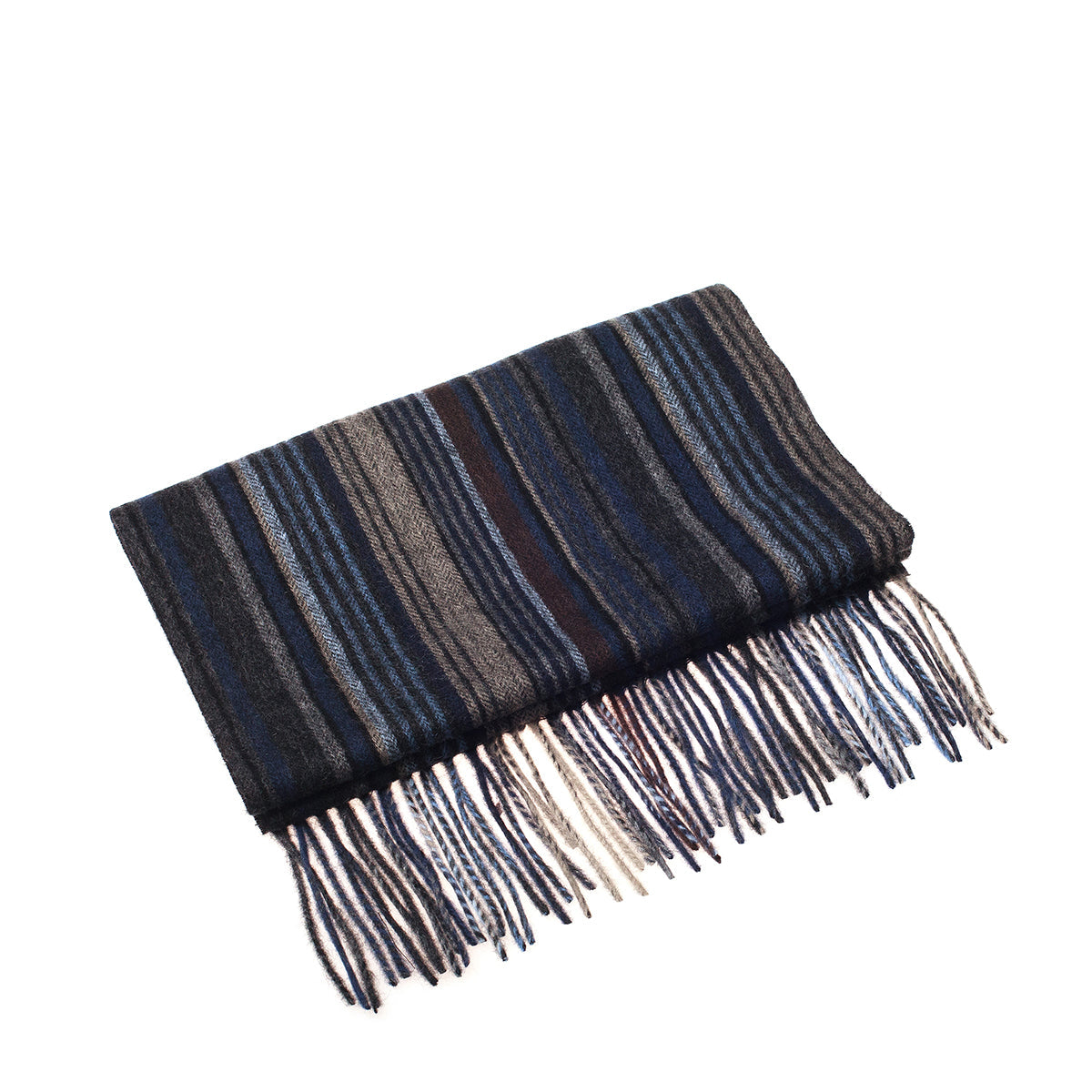 Ugg Cashmere & Wool Scarf Navy and Bedge (Stripe)-Scarves-PEROZ Accessories