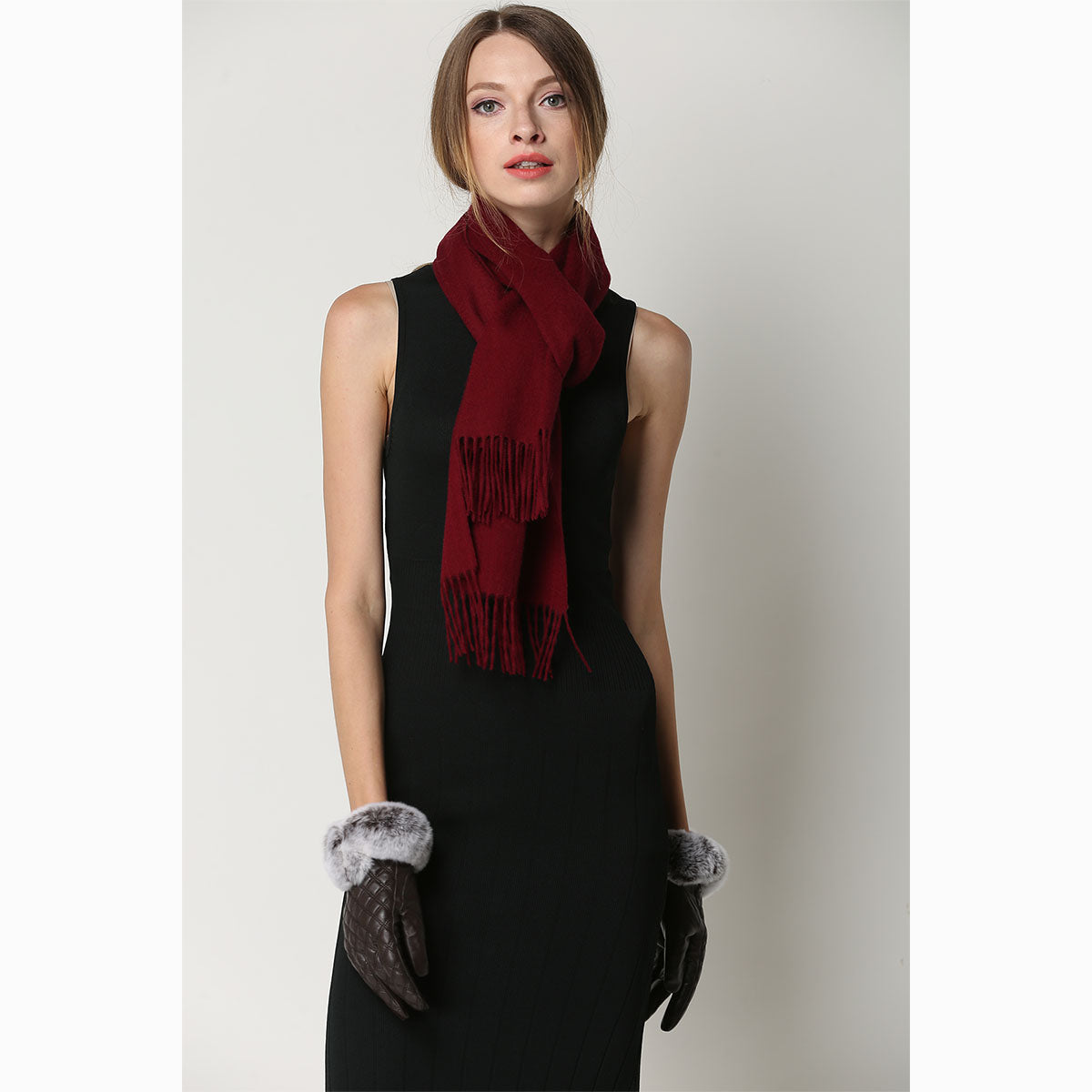 Ugg 100% Wool Scarf Red-Scarves-PEROZ Accessories