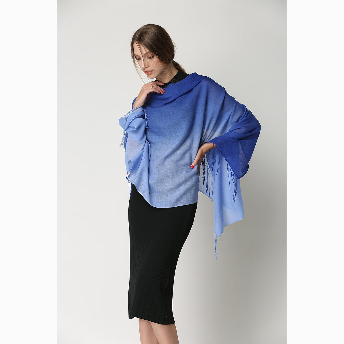 Ugg 100% Merino Wool Tie Dye Scarf Sky and Blue-Scarves-PEROZ Accessories