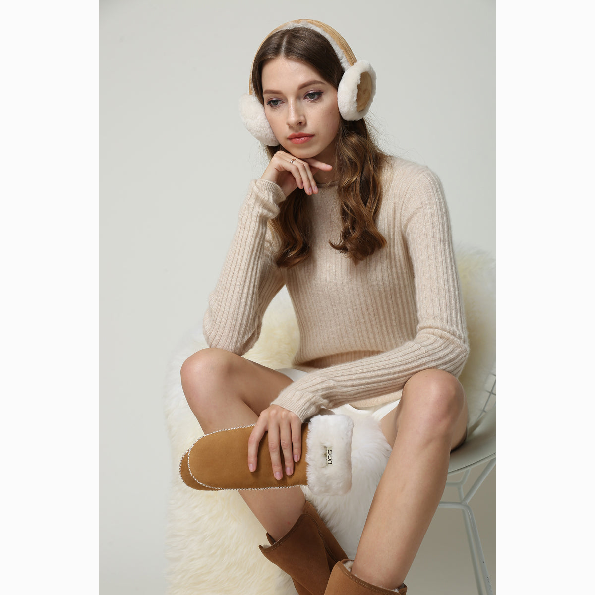 Ugg Sheepskin Mitten-Gloves-PEROZ Accessories
