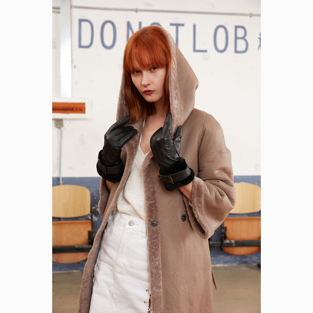 Ugg Lamb Skin Cuff Glove-Gloves-PEROZ Accessories