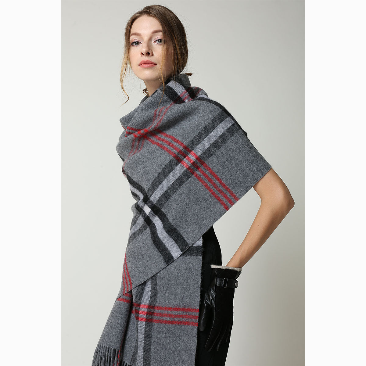 Ugg 100% Australian Merino Wool Reversible Wrap Grey-Wrap-PEROZ Accessories