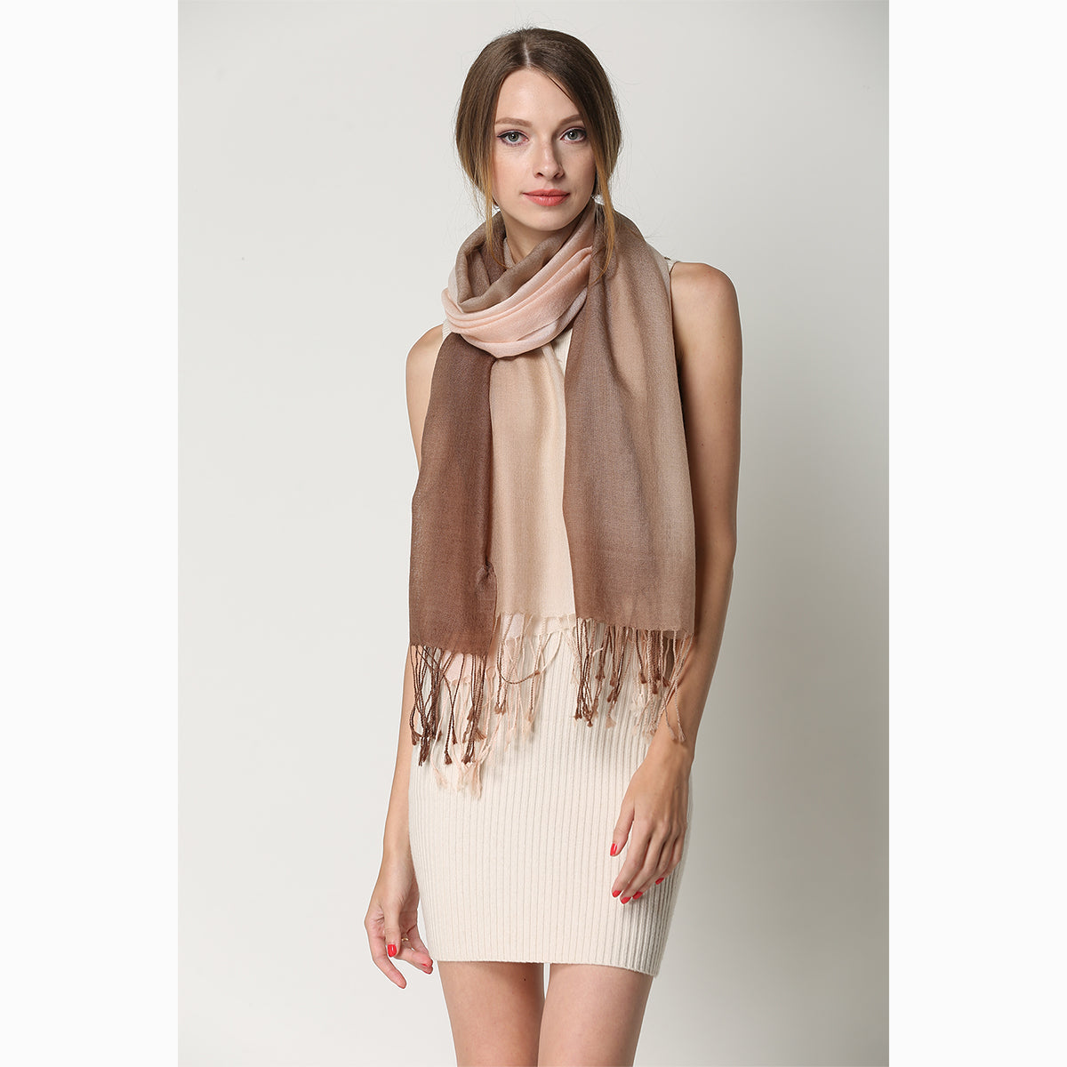 Ugg 100% Merino Wool Tie Dye Scarf Pink and Brown-Scarves-PEROZ Accessories