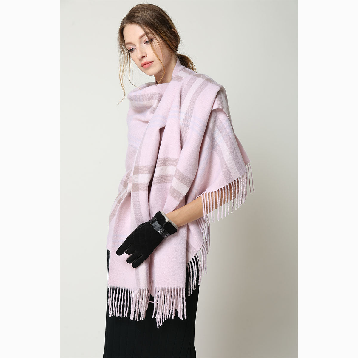 Ugg 100% Australian Merino Wool Reversible Wrap Dust Pink-Wrap-PEROZ Accessories