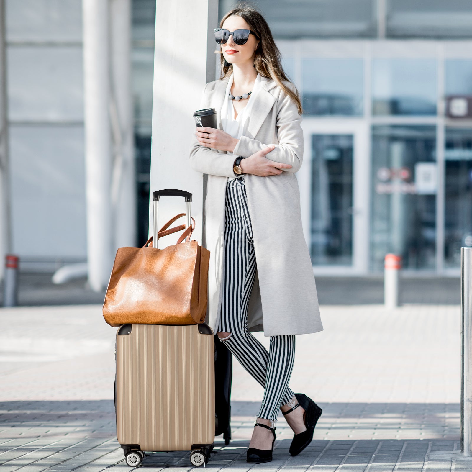 Milano Premium 3pc ABS Luggage Suitcase Luxury Hard Case Shockproof Travel Set-Luggage-PEROZ Accessories