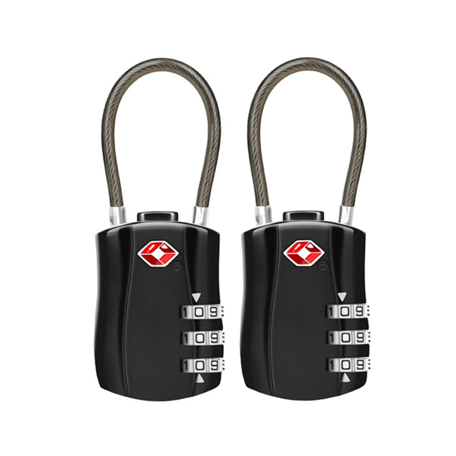 2 x TSA Approved 3 Digit Combination Locks Cable Luggage Suitcase Security Locks-Travel Accessories-PEROZ Accessories