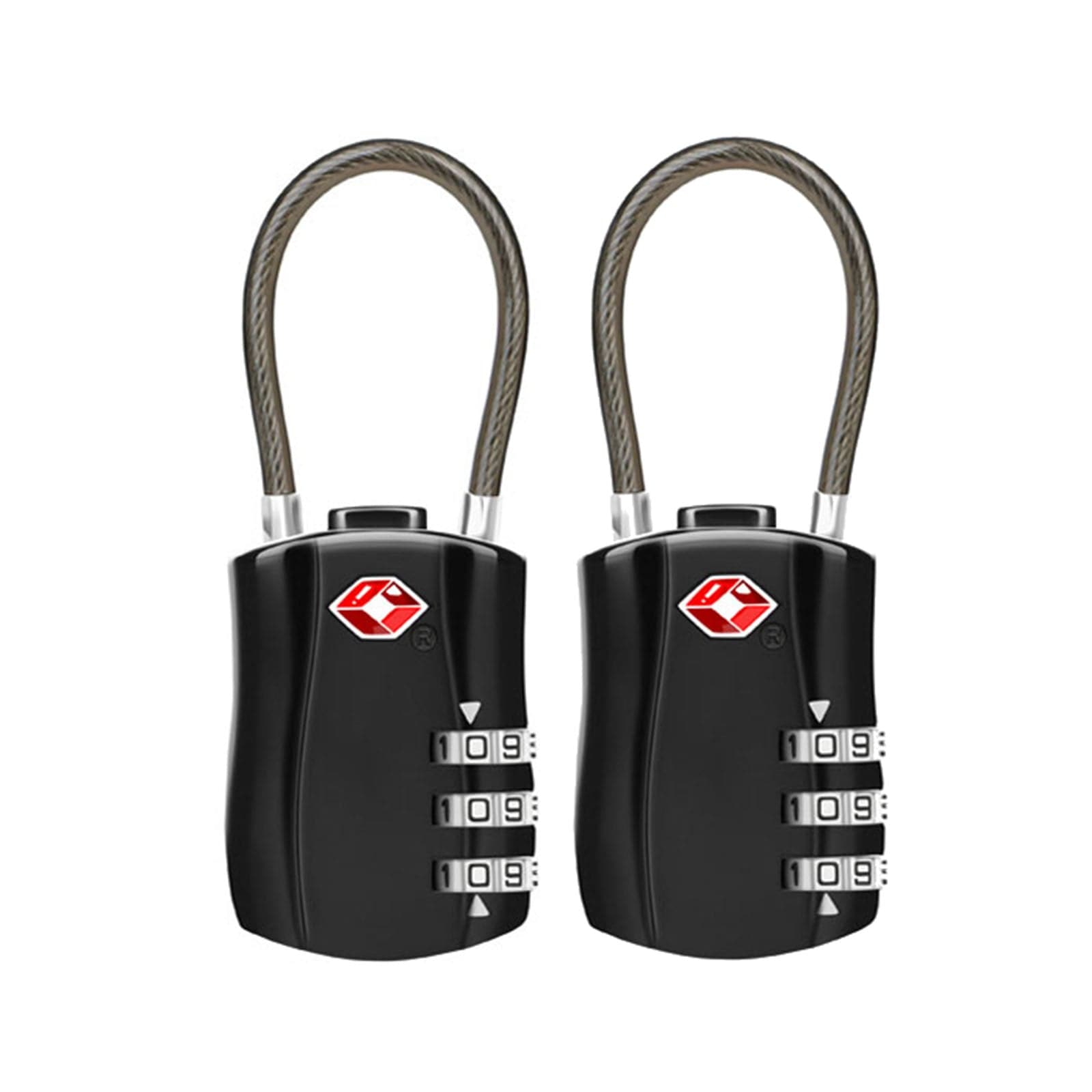 2 x TSA Approved 3 Digit Combination Locks Cable Luggage Suitcase Security Locks-Travel Accessories-PEROZ Accessories