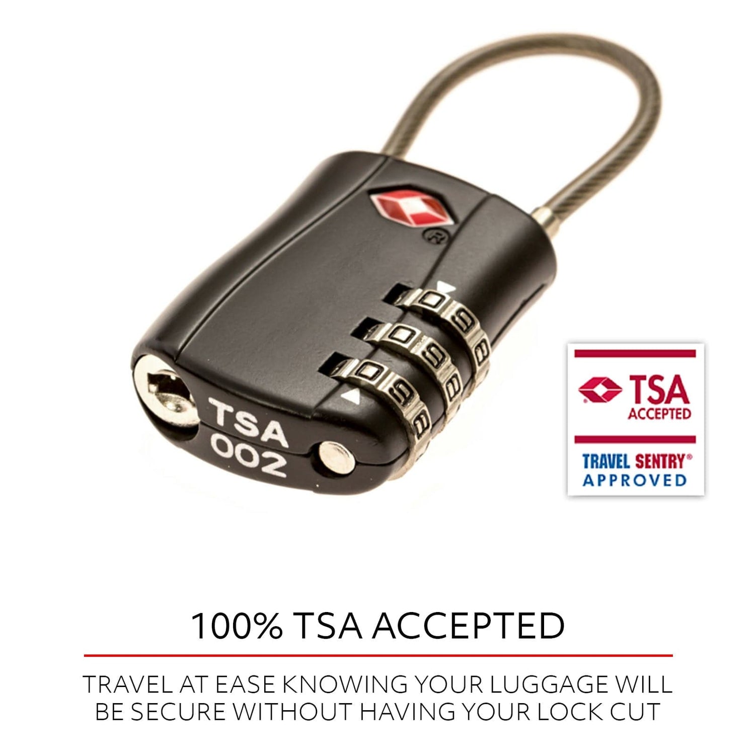 2 x TSA Approved 3 Digit Combination Locks Cable Luggage Suitcase Security Locks-Travel Accessories-PEROZ Accessories