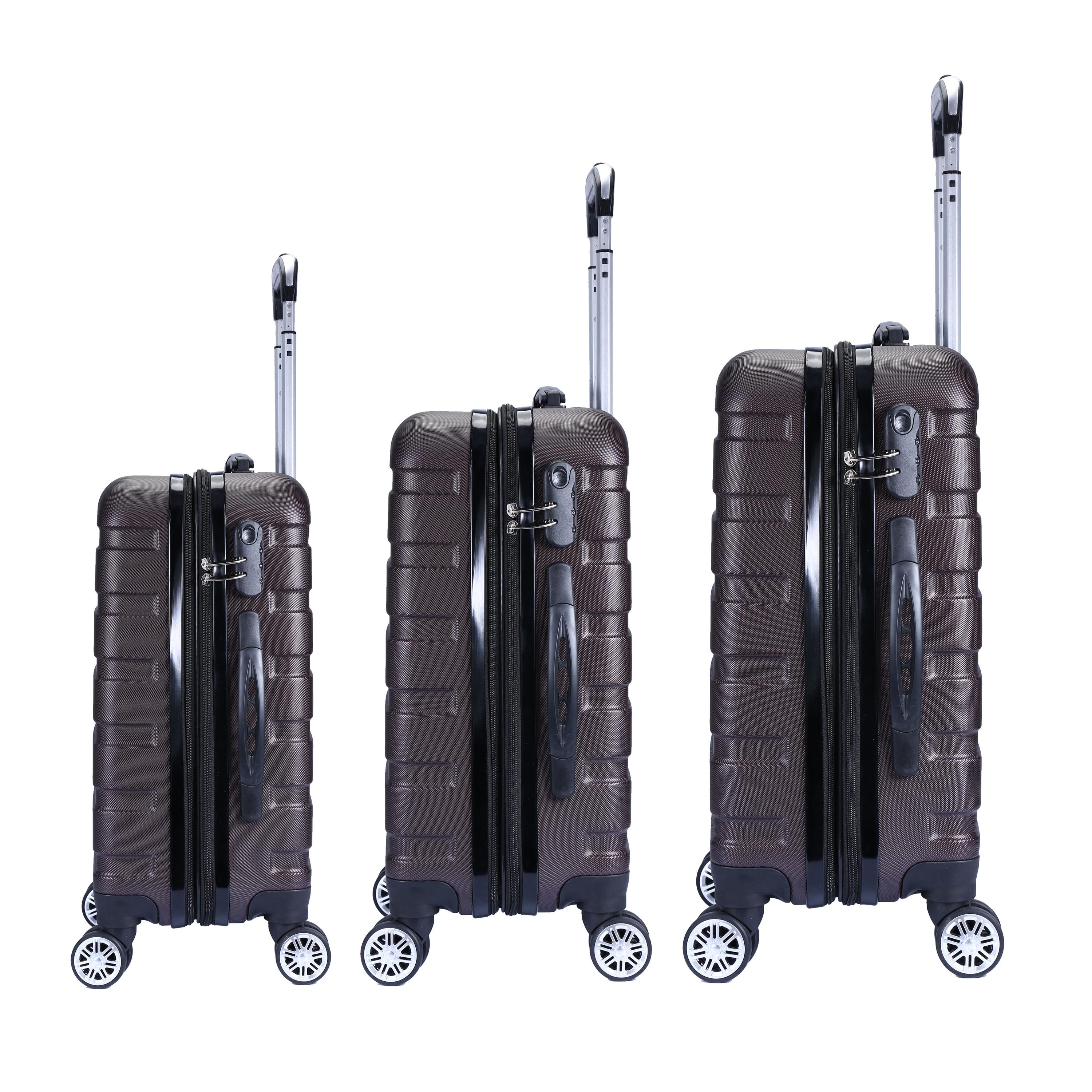 Milano XPander 3pc ABS Luggage Suitcase Luxury Hard Case Shockproof Travel Set-Luggage-PEROZ Accessories