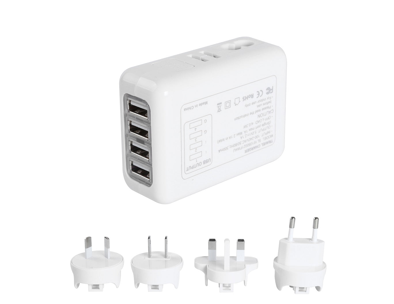 Travel Charger Universal 4 USB Ports Portable-Travel Accessories-PEROZ Accessories