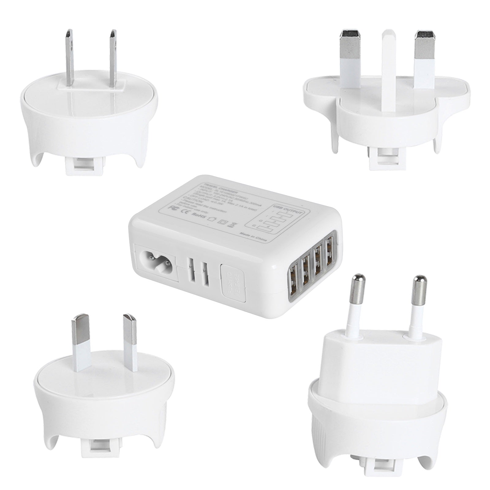 Travel Charger Universal 4 USB Ports Portable-Travel Accessories-PEROZ Accessories