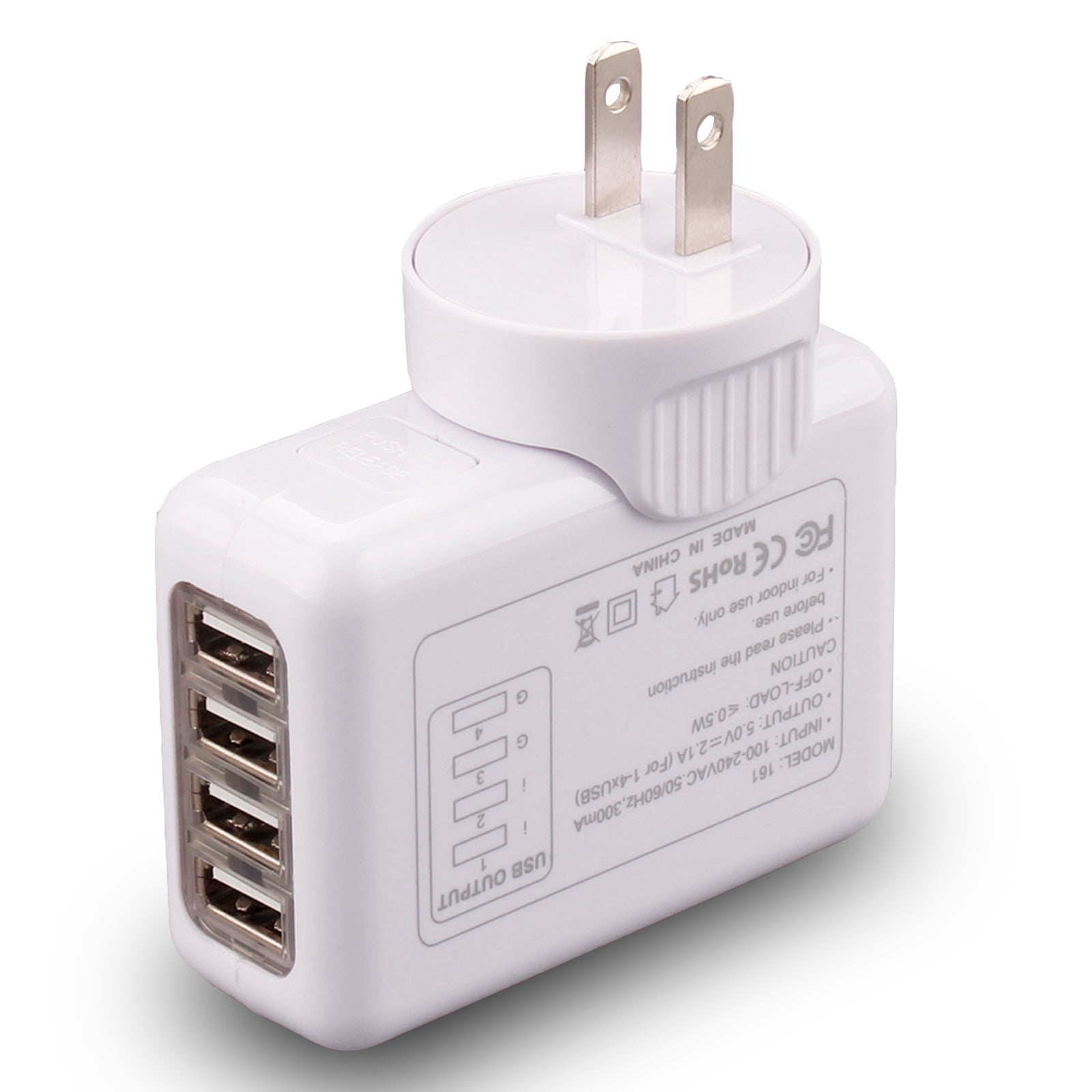 Travel Charger Universal 4 USB Ports Portable-Travel Accessories-PEROZ Accessories