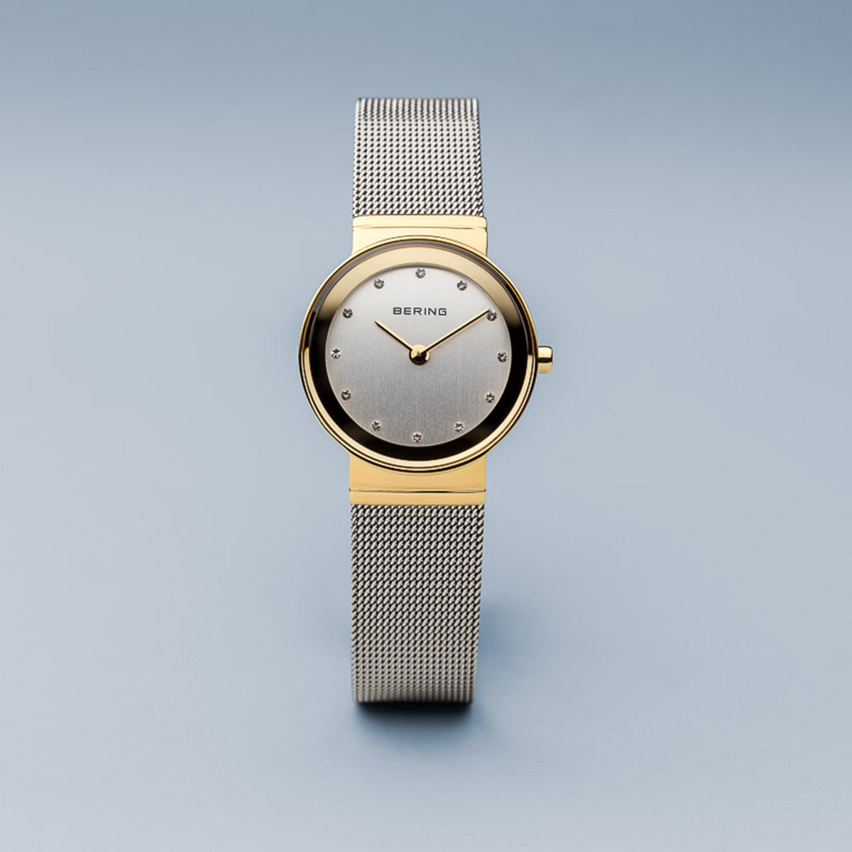 Bering Classic Polished Gold Silver Mesh Watch-PEROZ Accessories