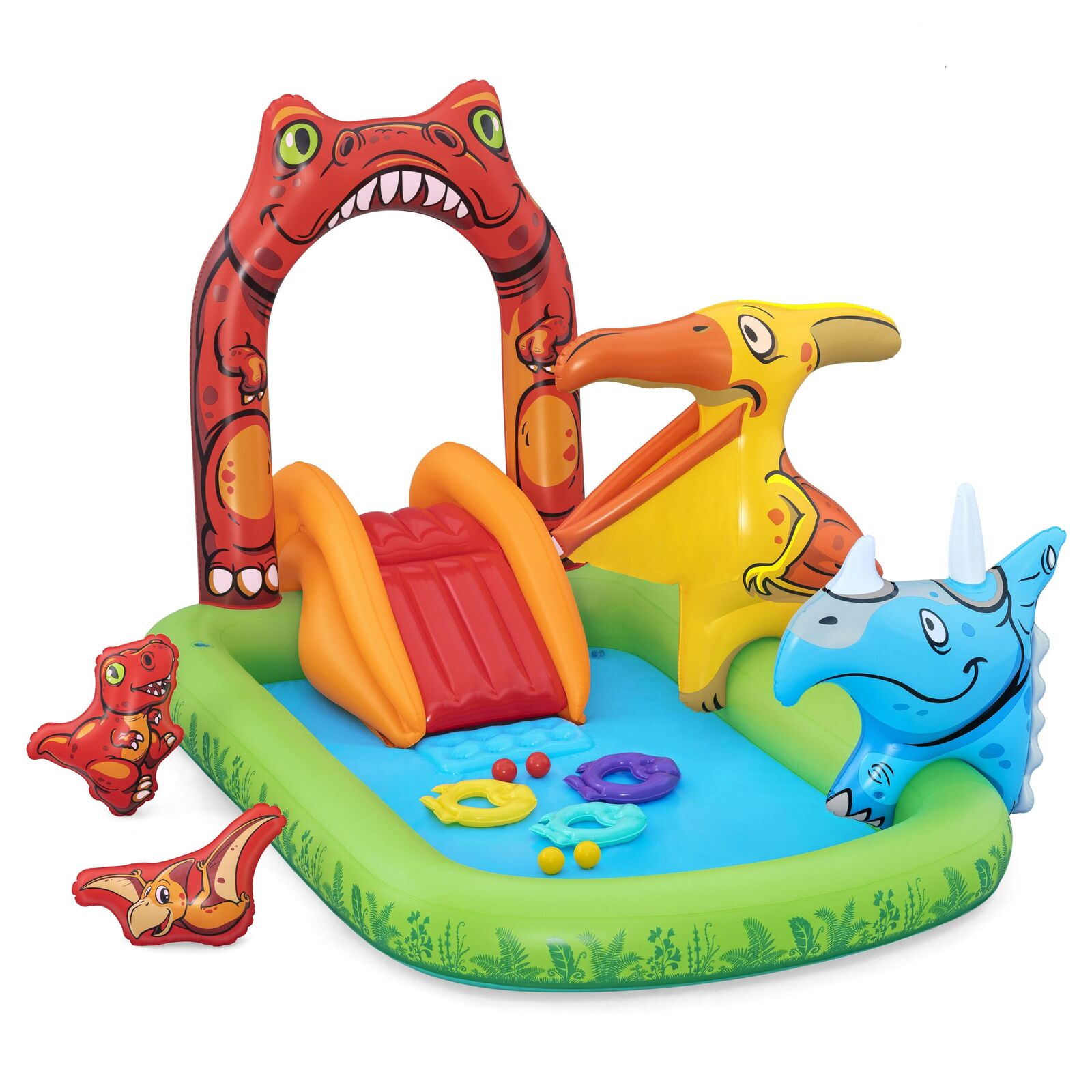 190L Jurassic Splash Water Play Centre, Bright Dinosaur Theme with Slide-Home & Garden > Pool & Accessories > Pool Toys & Inflatables-PEROZ Accessories