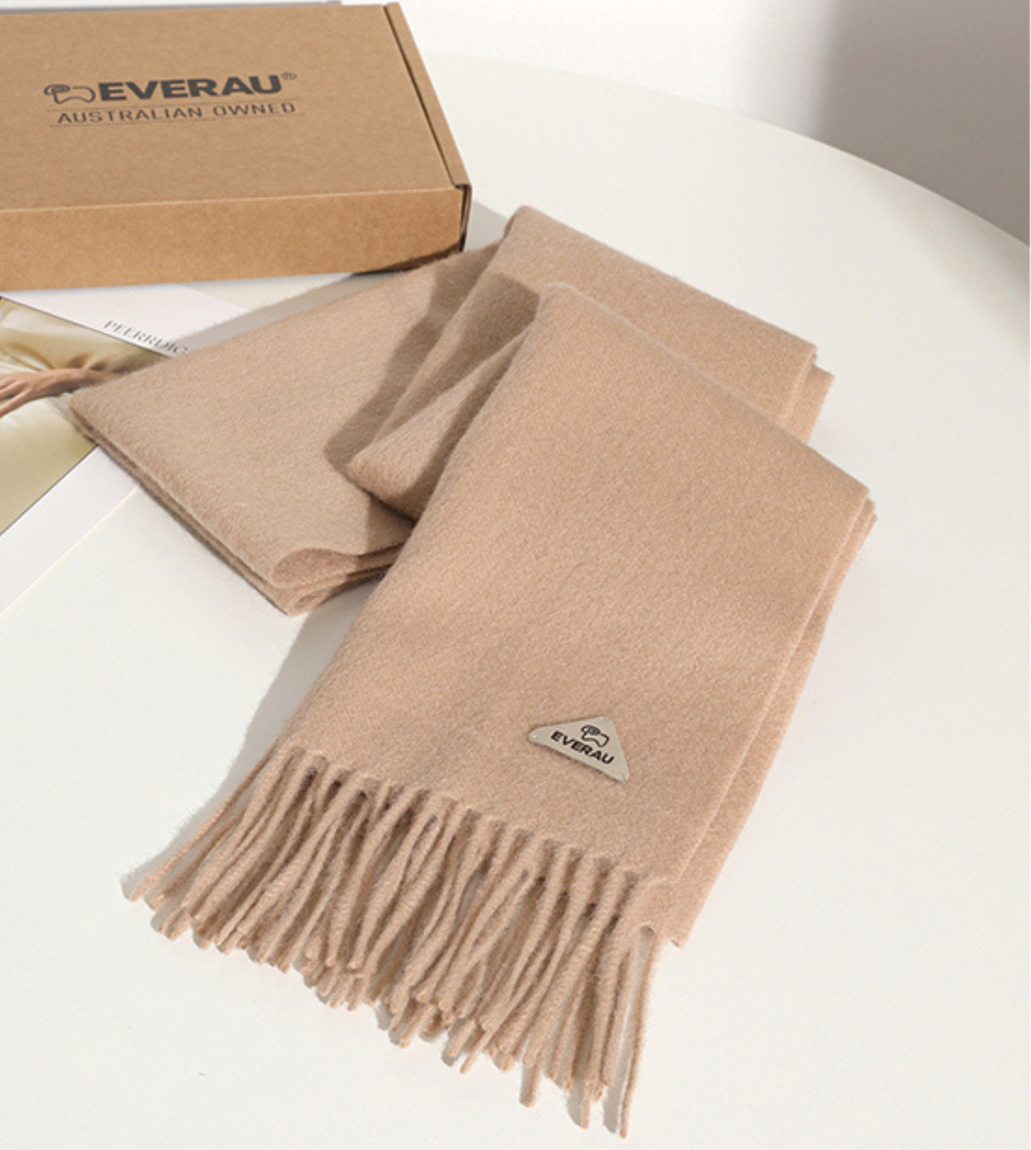 EVERAU Eva Plain Wool Scarf - EA8019-PEROZ Accessories