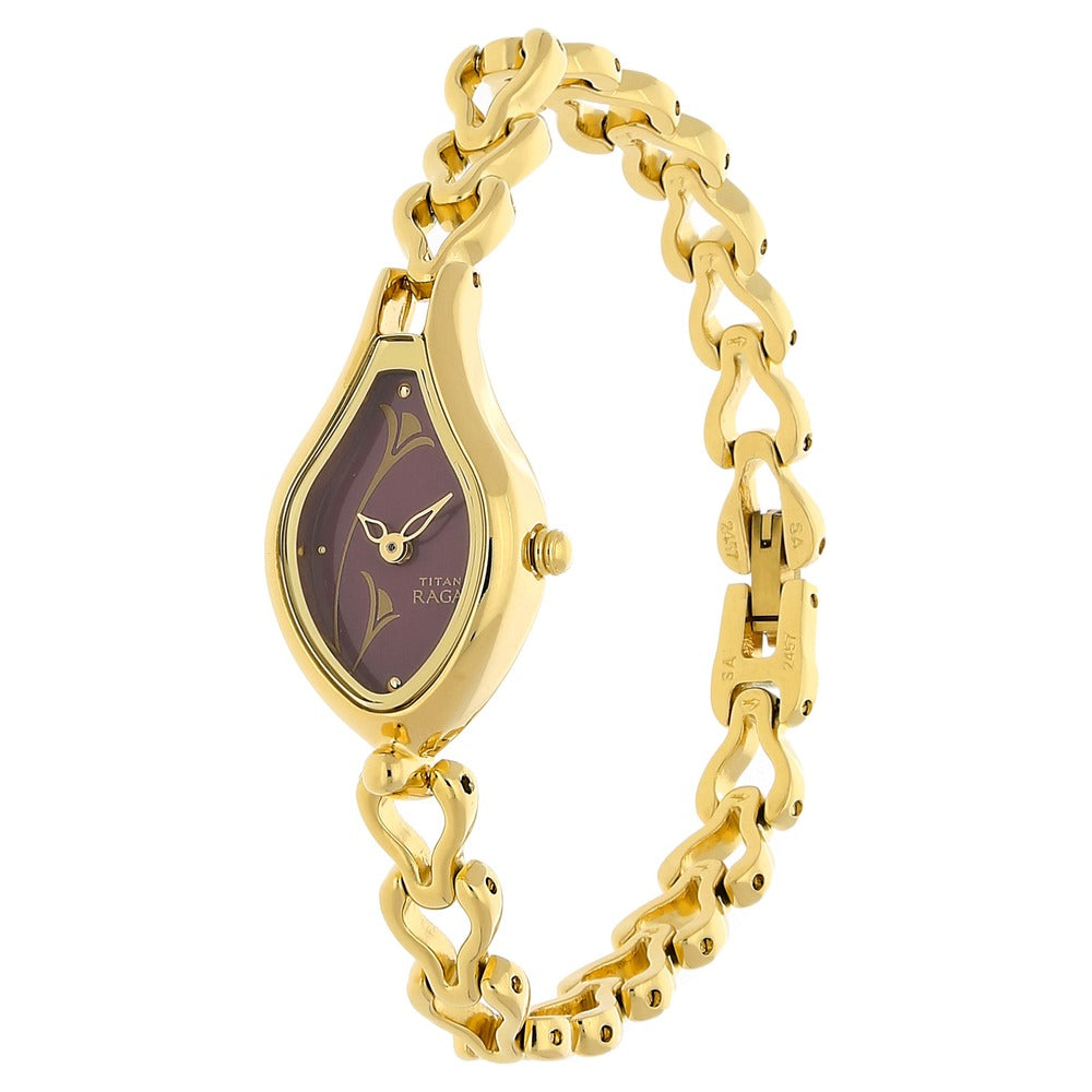 Titan Raga Flora Purple Dial Analog Metal Strap Watch for Women-PEROZ Accessories