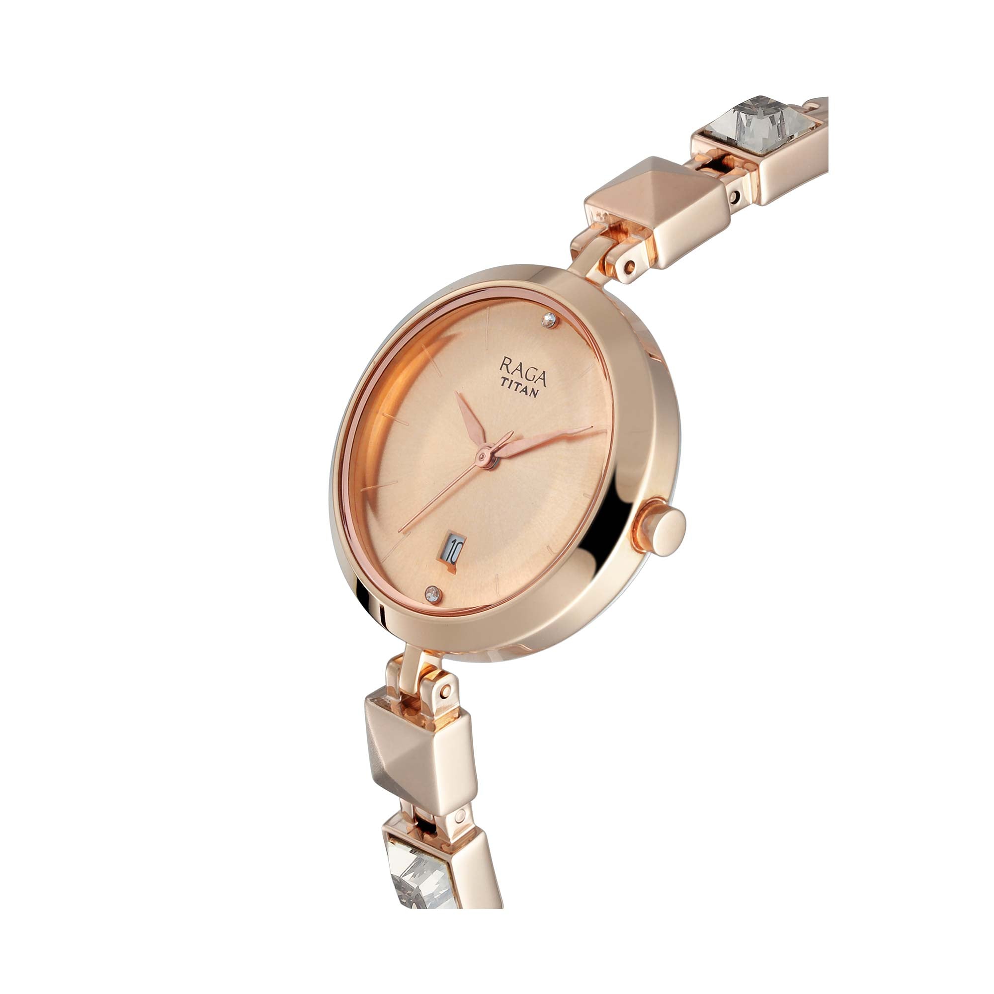 Titan Raga Viva Rose Gold Dial Analogue Metal Strap watch for Women-PEROZ Accessories