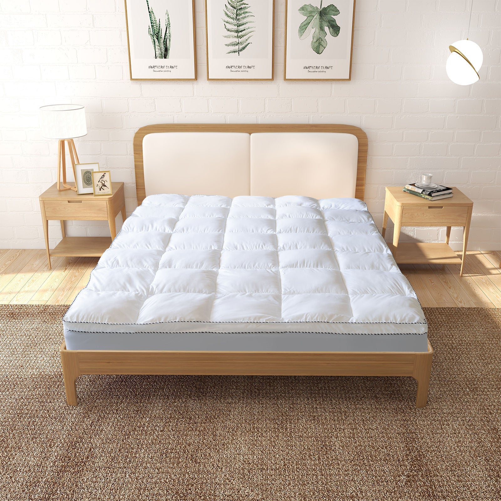 Royal Comfort 1000GSM Luxury Bamboo Fabric Gusset Mattress Pad Topper Cover-Bedding-PEROZ Accessories