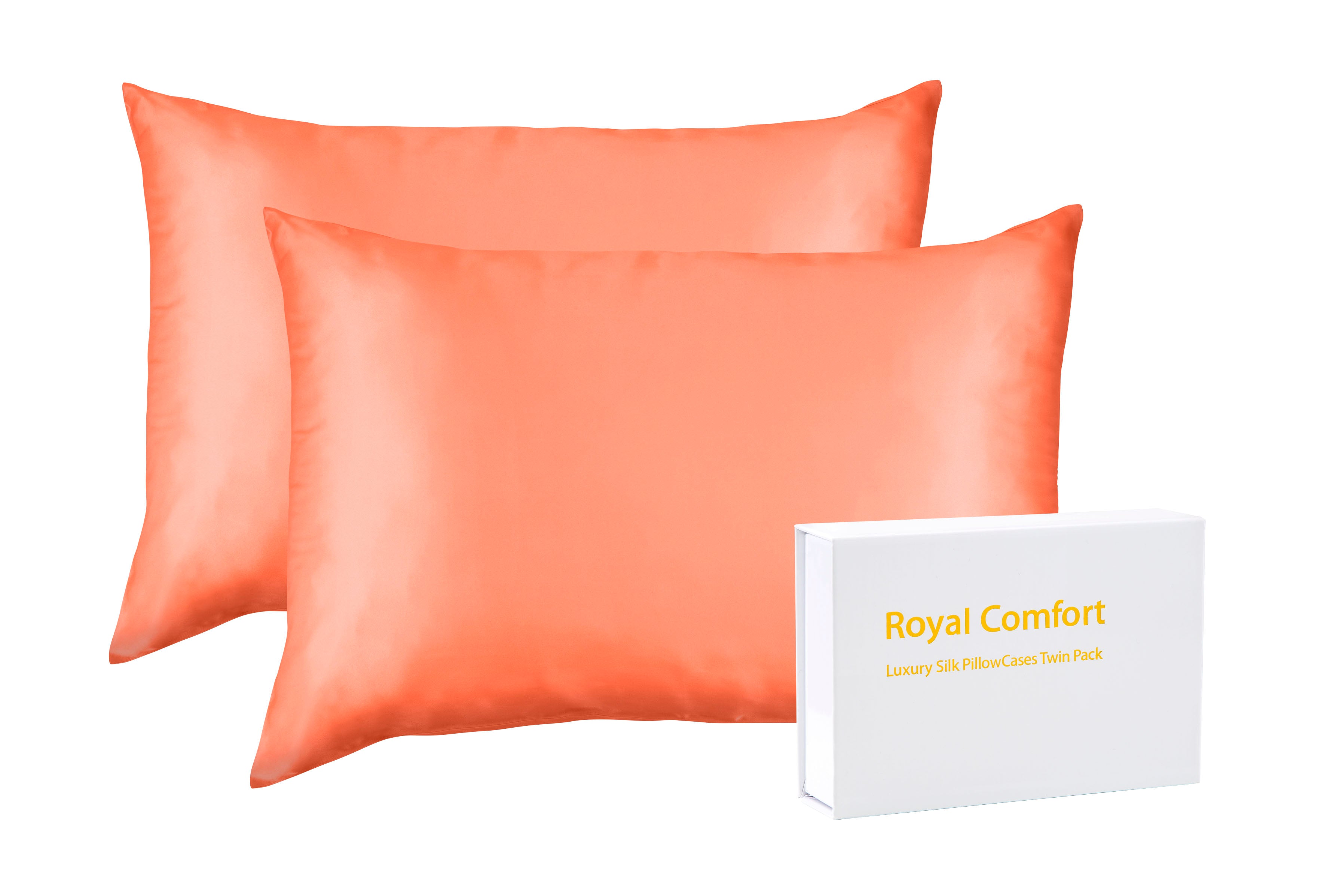Royal Comfort Mulberry Soft Silk Hypoallergenic Pillowcase Twin Pack-Bed Linen-PEROZ Accessories