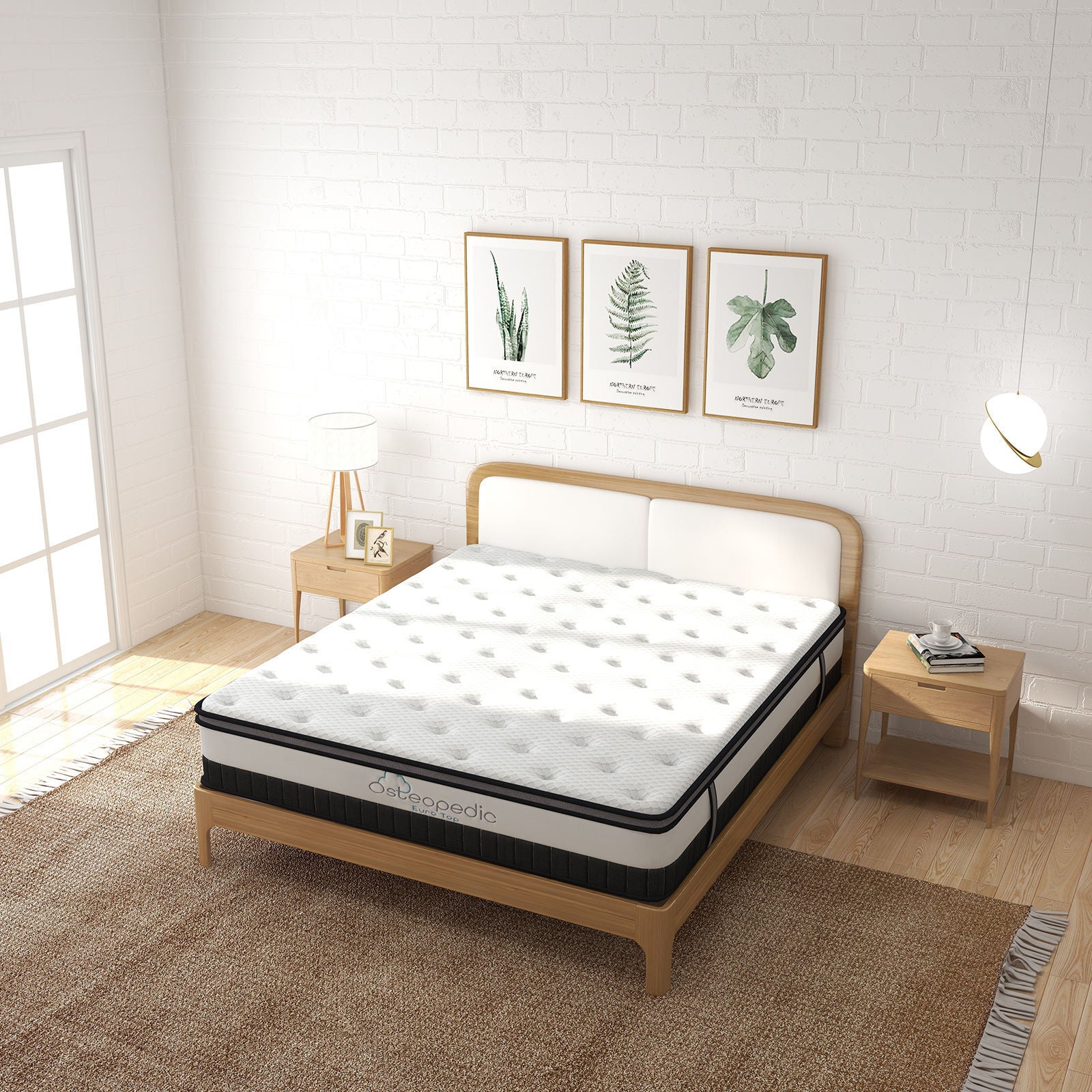 Osteopedic Euro Top Mattress Pocket Spring Medium EuroTop Hybrid Design Bed-Mattresses & Futons-PEROZ Accessories
