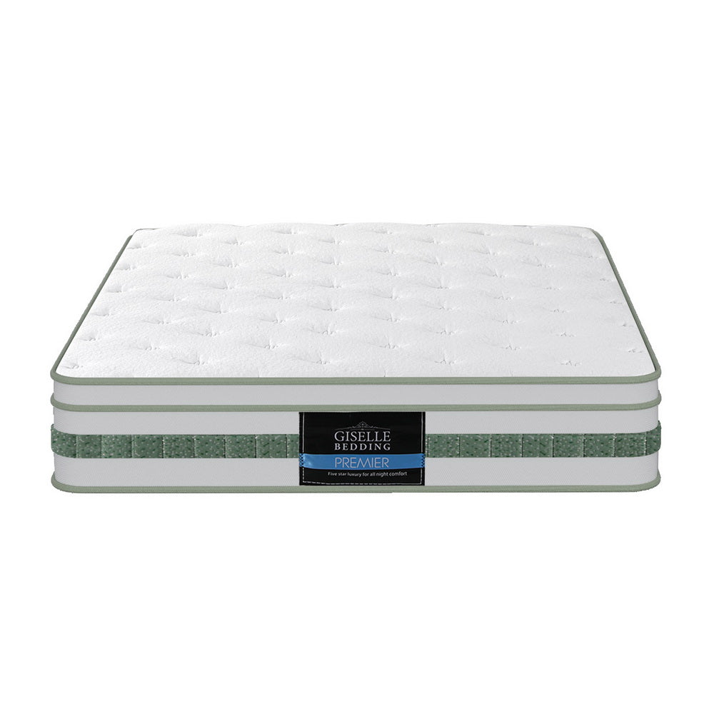 20cm Giselle Mattress Single Green Tea Mattresses-Furniture > Mattresses > Single Mattress-PEROZ Accessories
