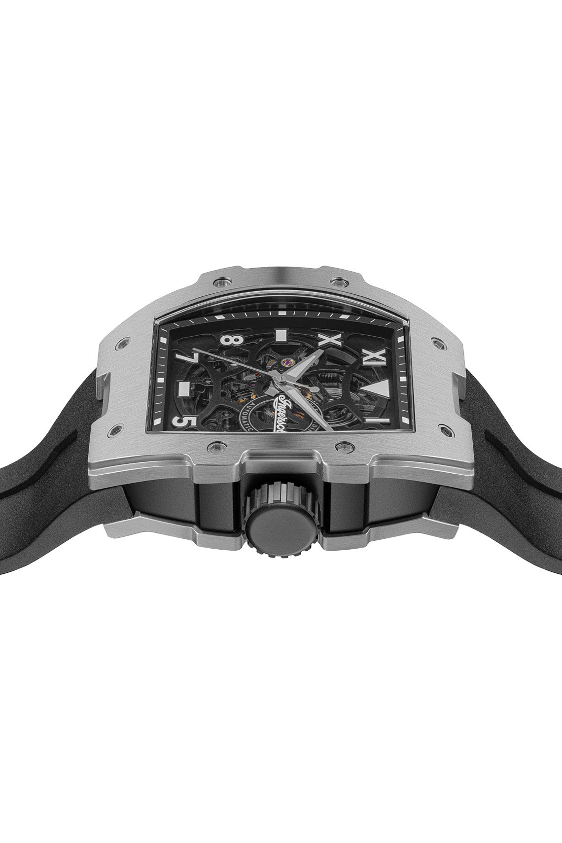 Ingersoll The Play Silver Dial Black Rubber Strap Watch-PEROZ Accessories