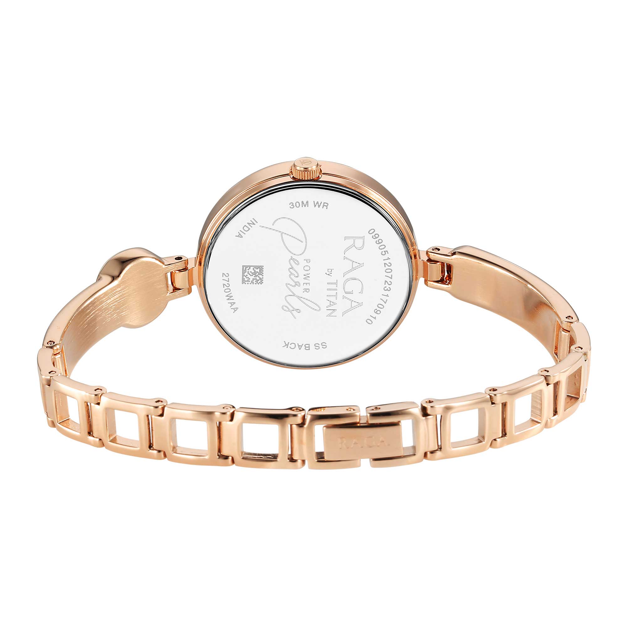 Titan Raga Power Pearls Quartz Analogue Rose Gold Dial Metal Strap with pearl Watch for Women-PEROZ Accessories