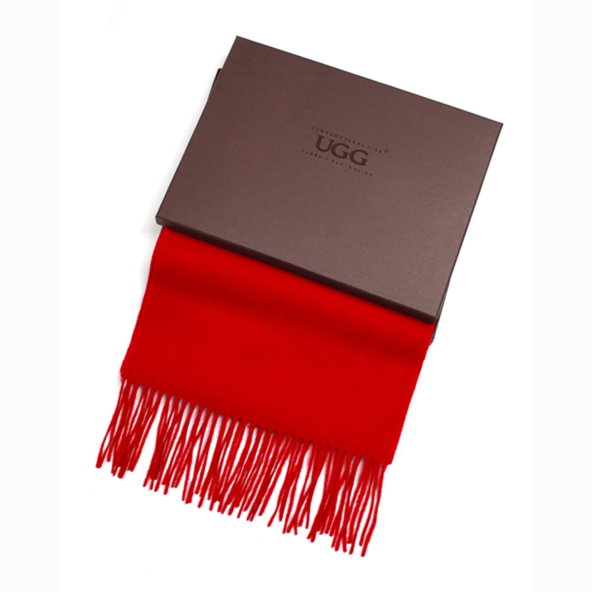 Ugg 100% Wool Scarf Red-Scarves-PEROZ Accessories