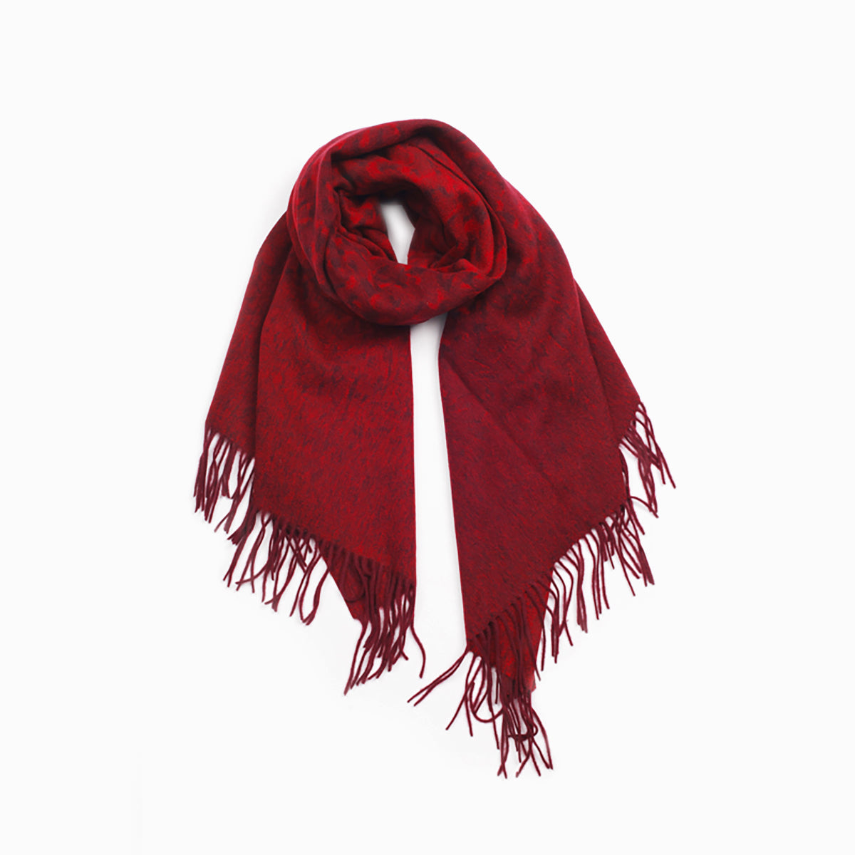 Ugg Cashmere & Wool Wrap Red and Brown-Wrap-PEROZ Accessories