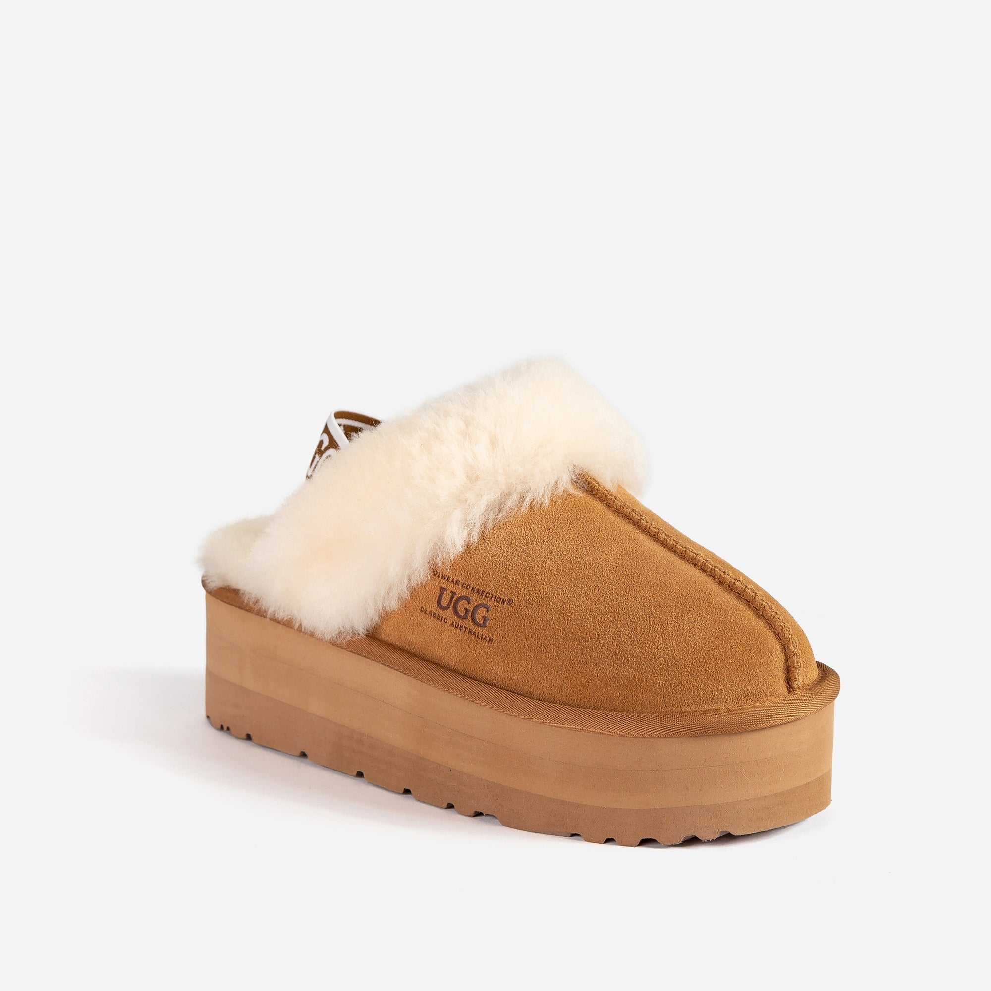 Ugg High Platform Slipper (Elastic Backstrap) (5cm)-LADIES UGG-PEROZ Accessories