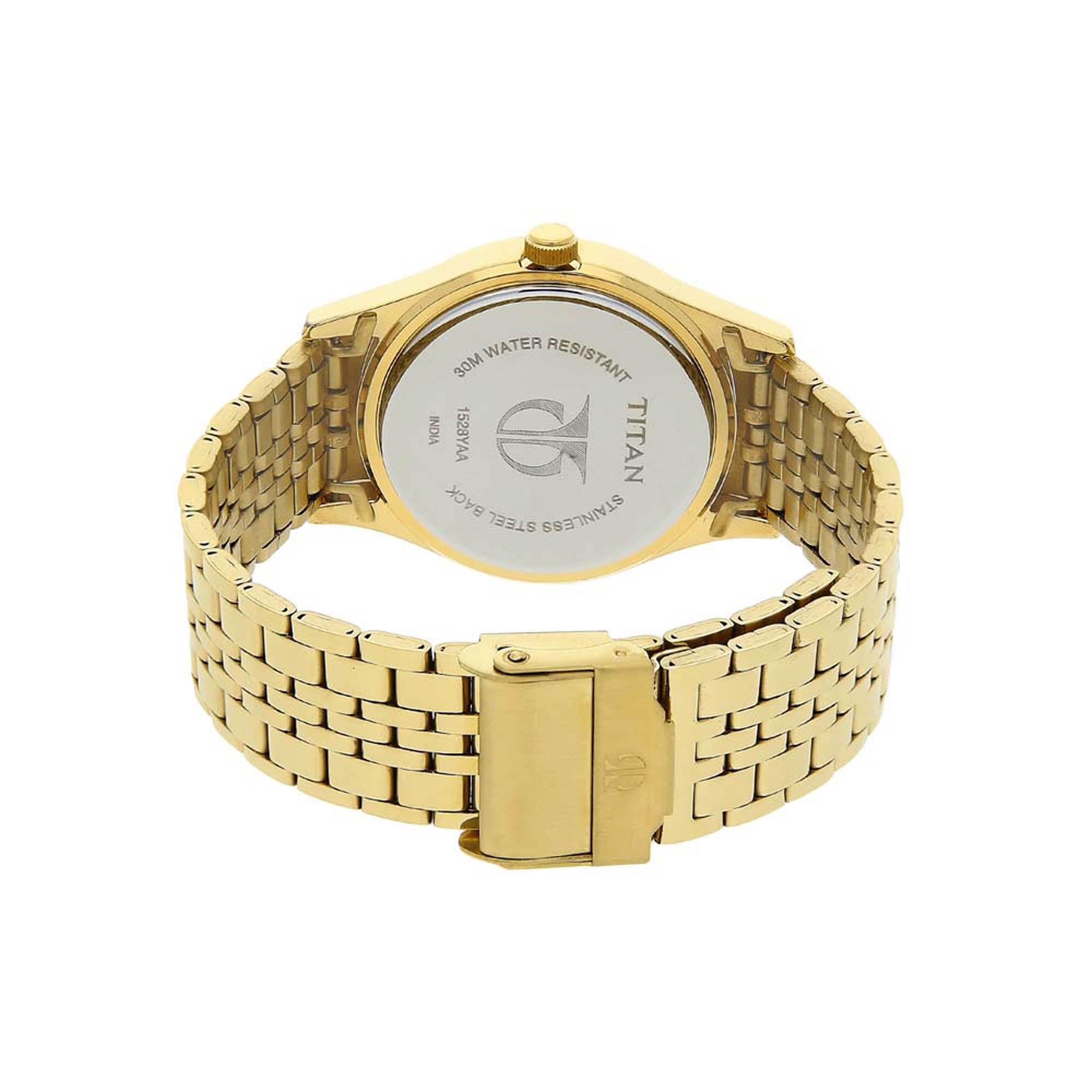 Titan Quartz Analogue with Day and Date White Dial Stainless Steel Strap Watch for Men-PEROZ Accessories