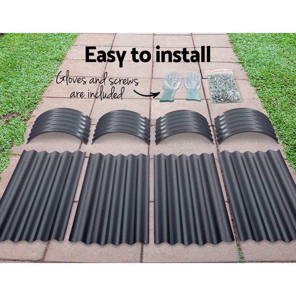 2x Green Fingers Raised Garden Bed 160X80X42cm Oval Planter Box Raised Container Galvanised-Home & Garden > Garden Beds > Garden Beds & Planters-PEROZ Accessories
