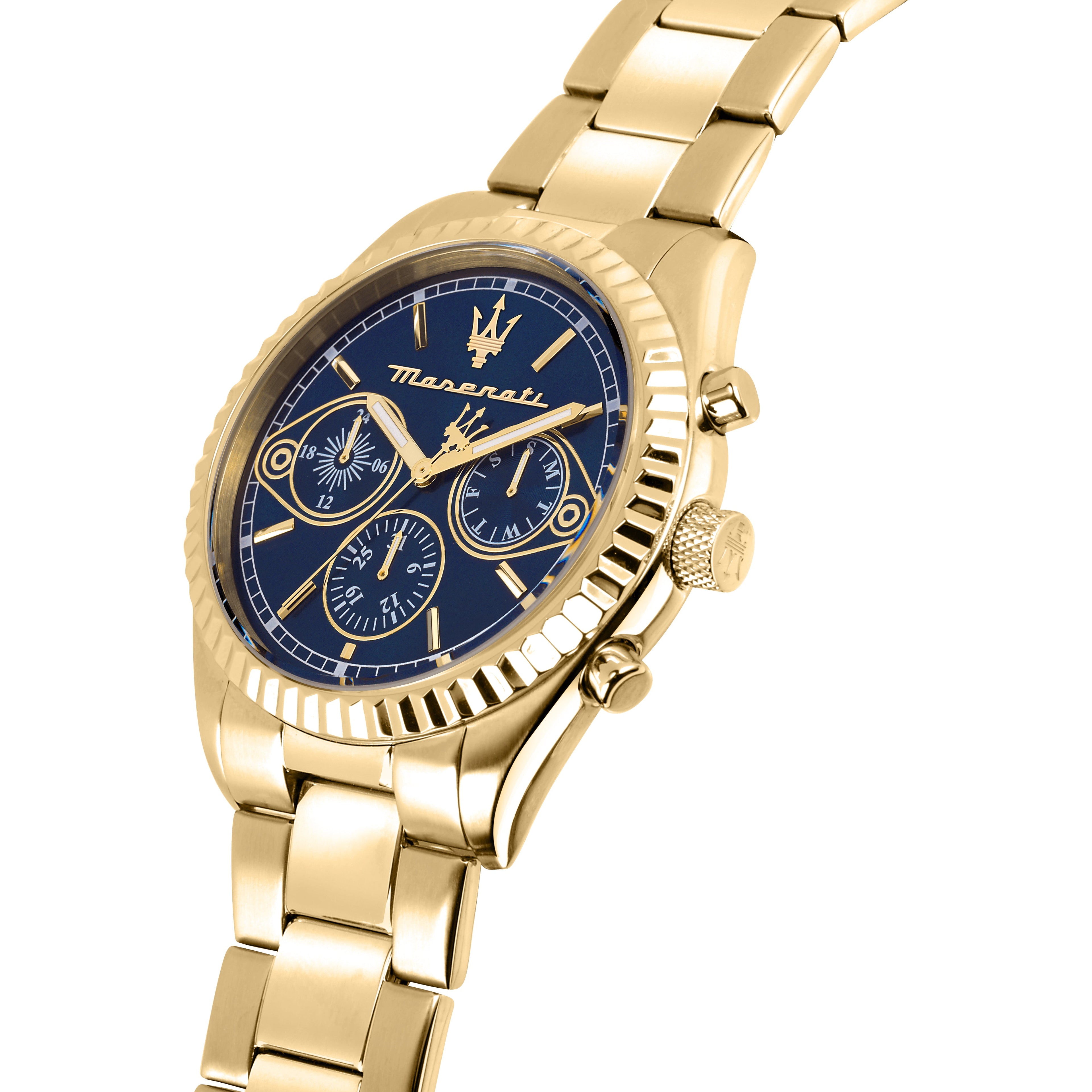 Maserati Competizione 43mm Multifunction Gold Chronograph-PEROZ Accessories