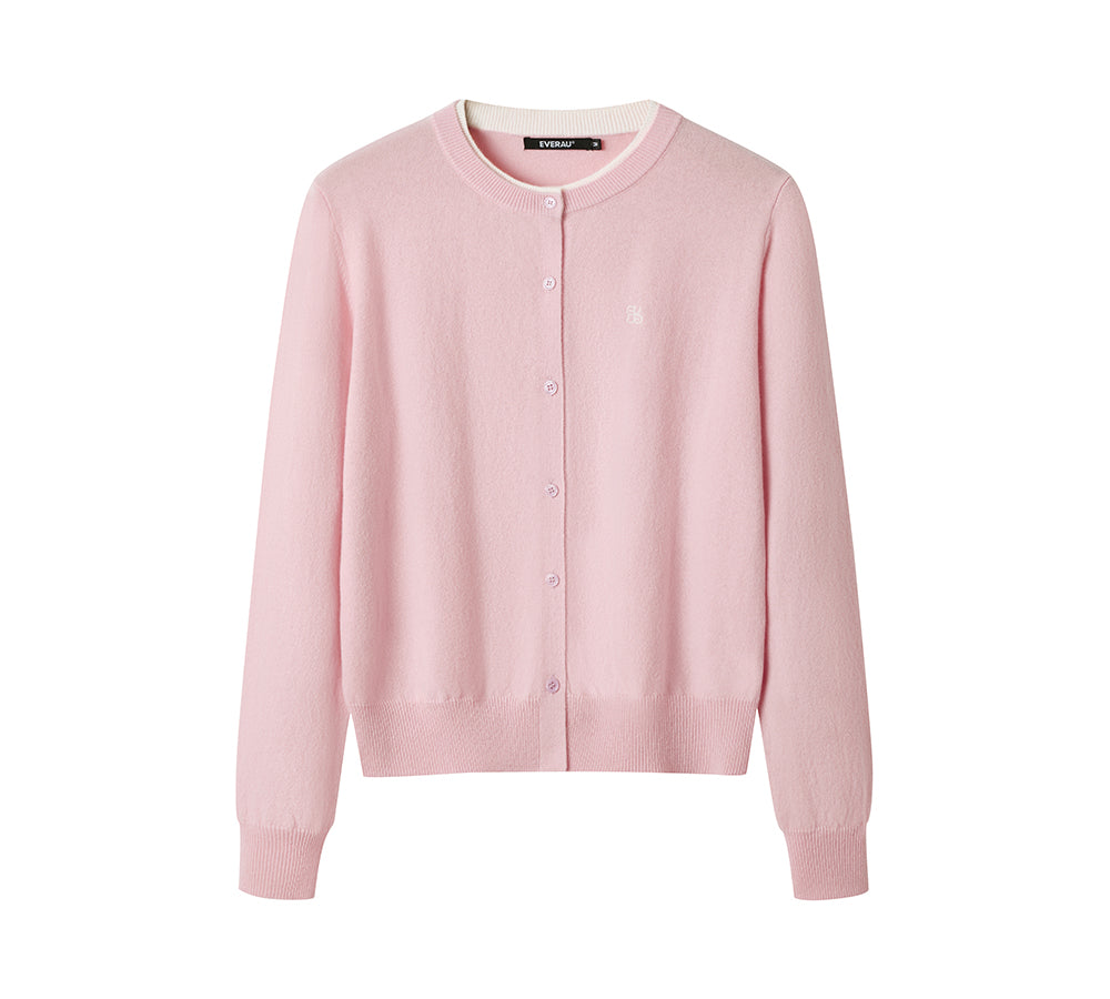 EVERAU 100% Wool Cardigan Knit Velly