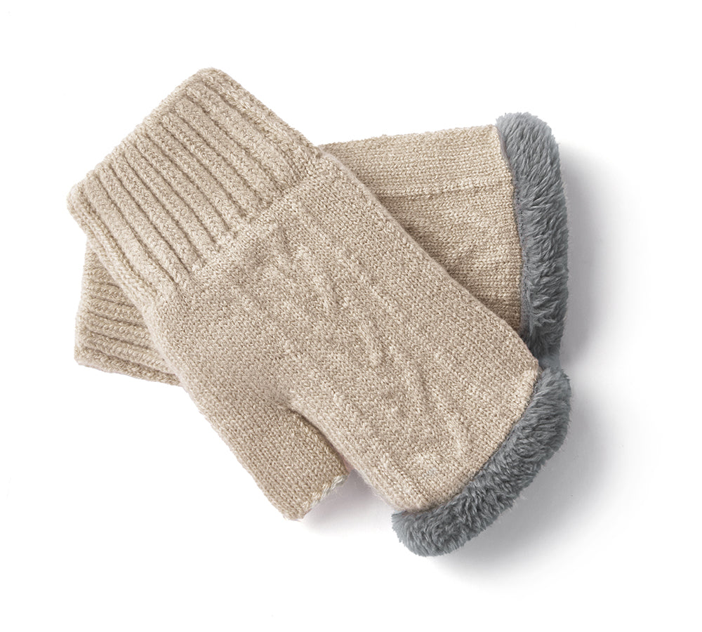 EVERAU Fingerless Ultra Plush Knit Gloves