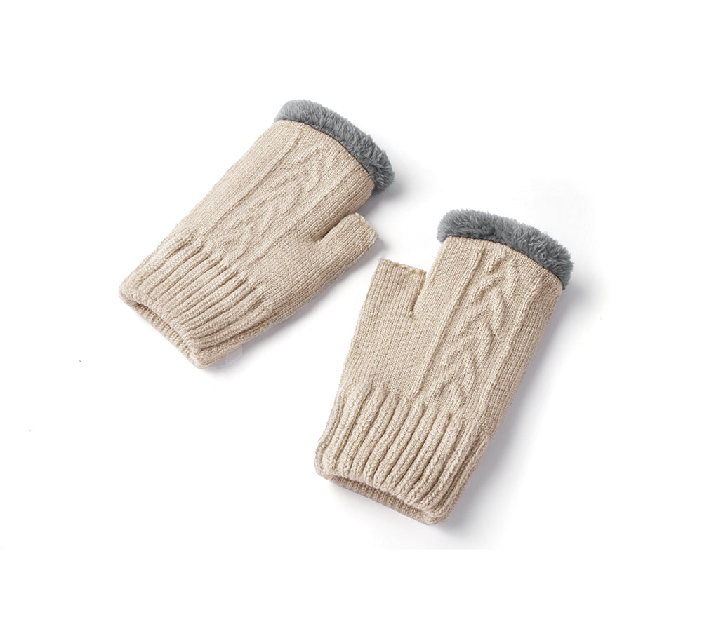 EVERAU Fingerless Ultra Plush Knit Gloves