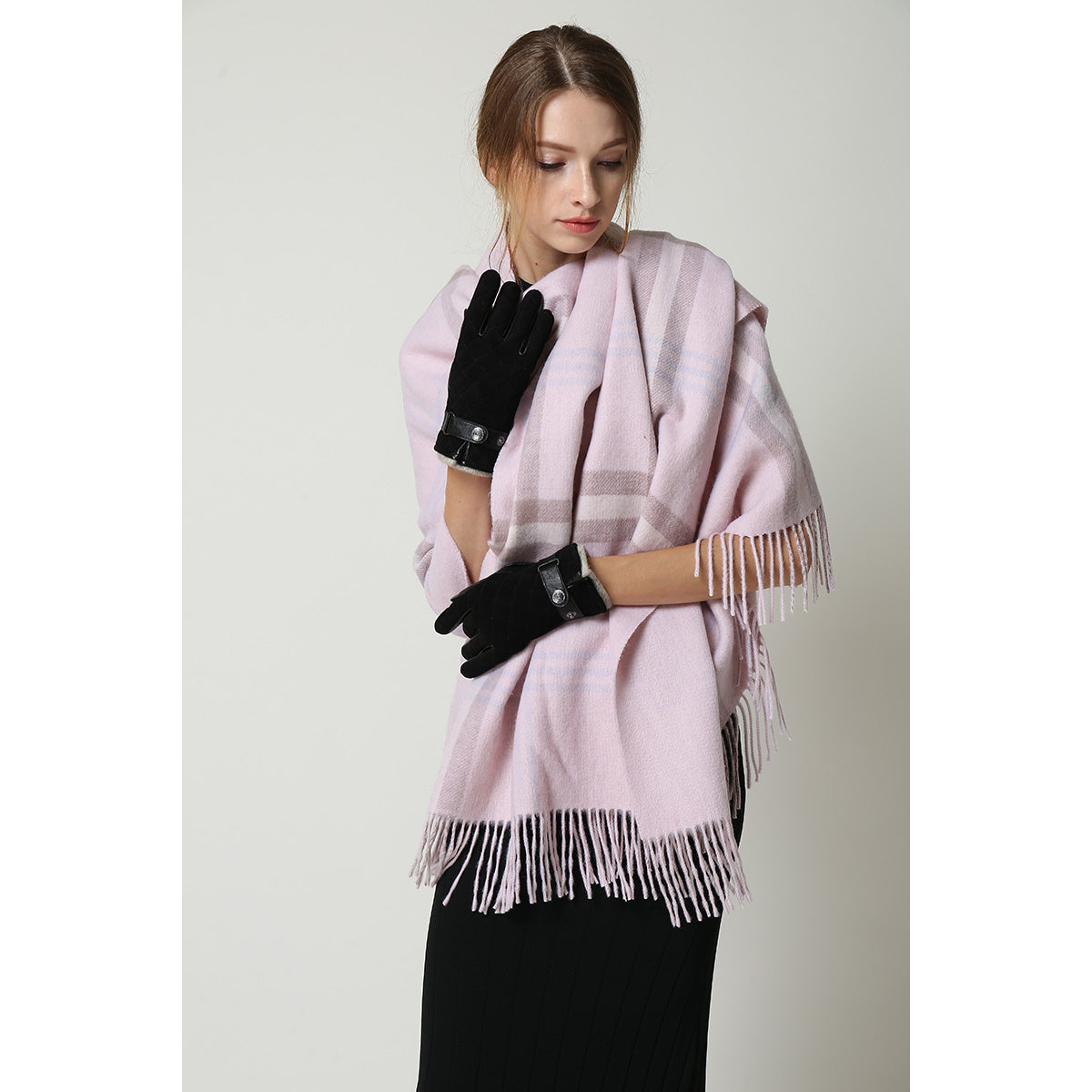 Ugg 100% Australian Merino Wool Reversible Wrap Dust Pink-Wrap-PEROZ Accessories
