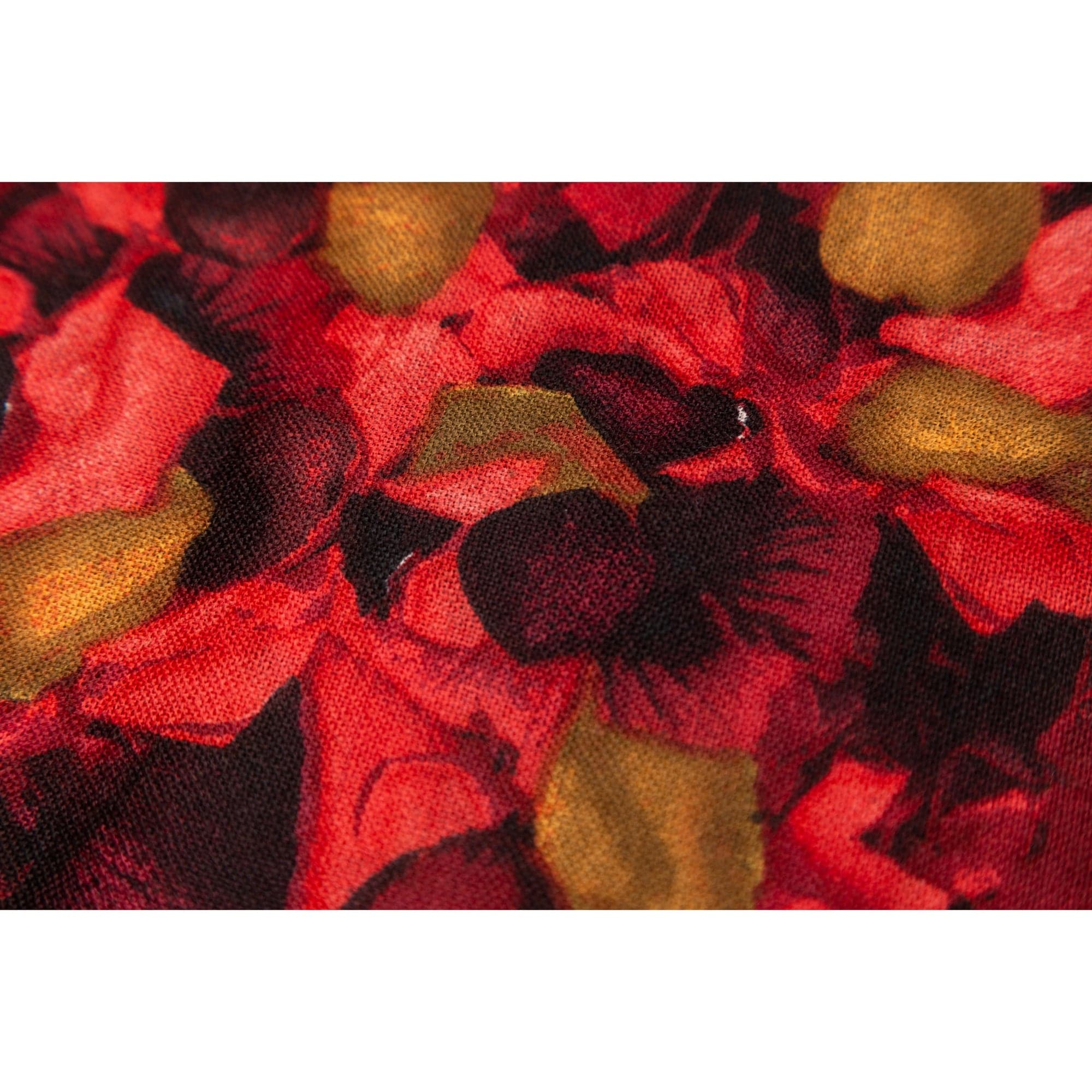 100% Australian Wool Print Scarf Saffron Leaves Floral-Scarves-PEROZ Accessories