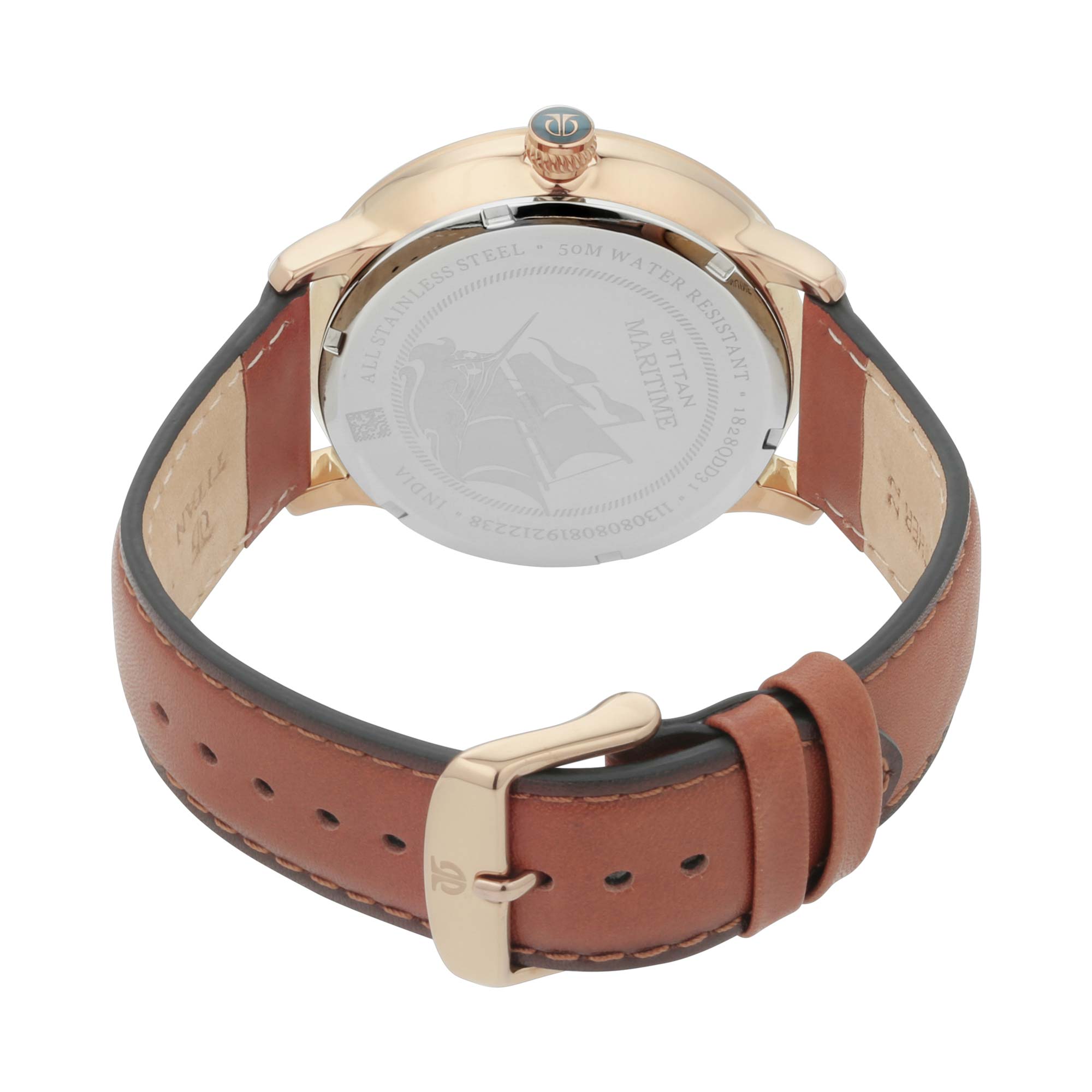 Titan Maritime Green Dial Analogue Leather Strap watch for Men-PEROZ Accessories