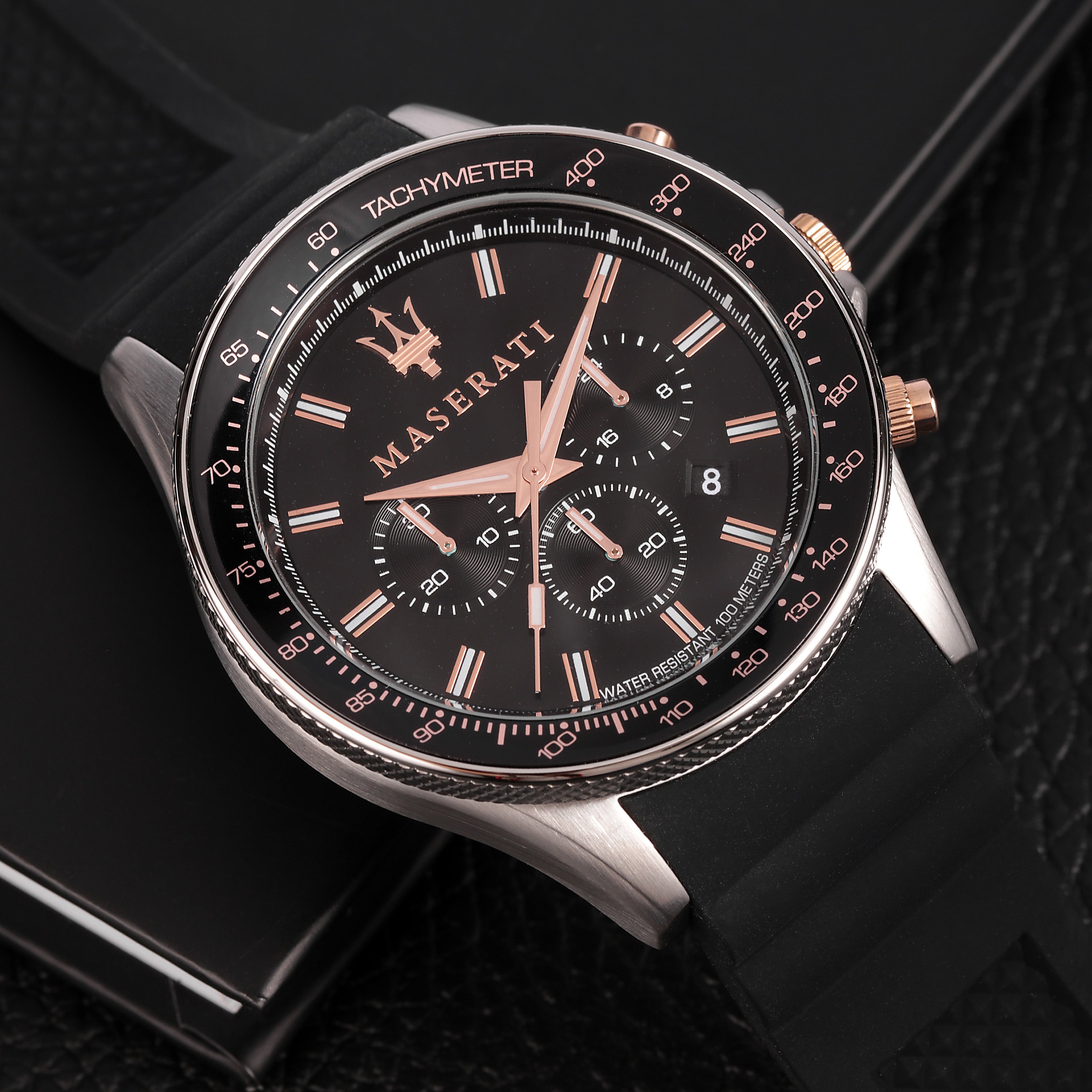 Maserati Sfida Black Dial 44mm Watch-PEROZ Accessories