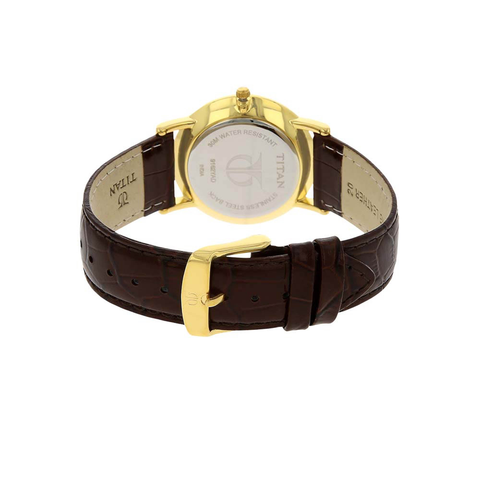 Titan Quartz Analogue with Date White Dial Leather Strap Watch for Men-PEROZ Accessories