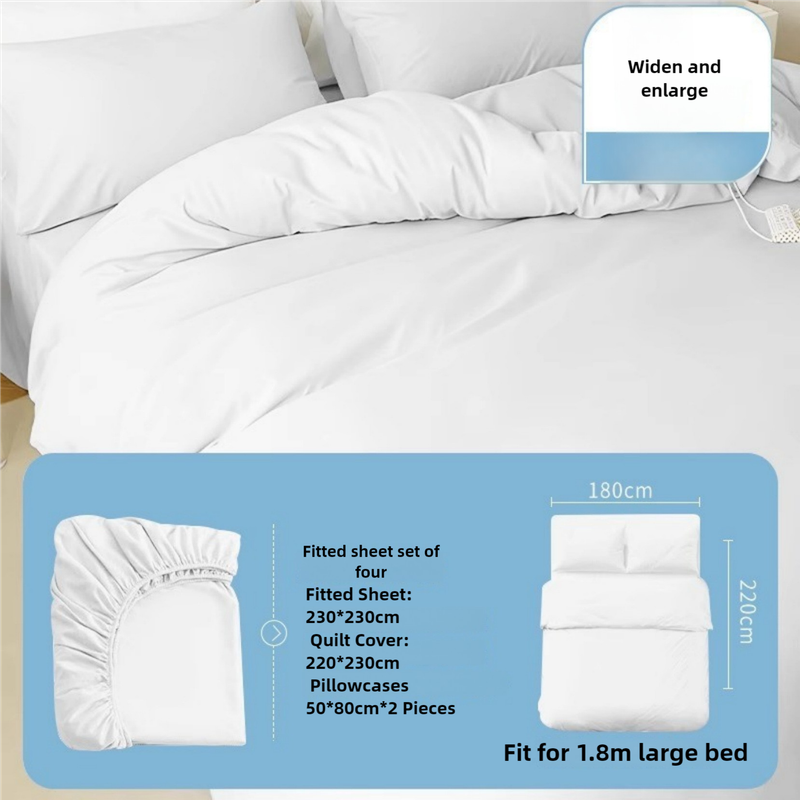 4 Packaging White Disposable Travel Bedding Set - Waterproof & Clean, Soft Non-Woven Fabric, 4 Pieces Set for Twin Beds-Home & Garden > Bedding > Bed Sheets-PEROZ Accessories