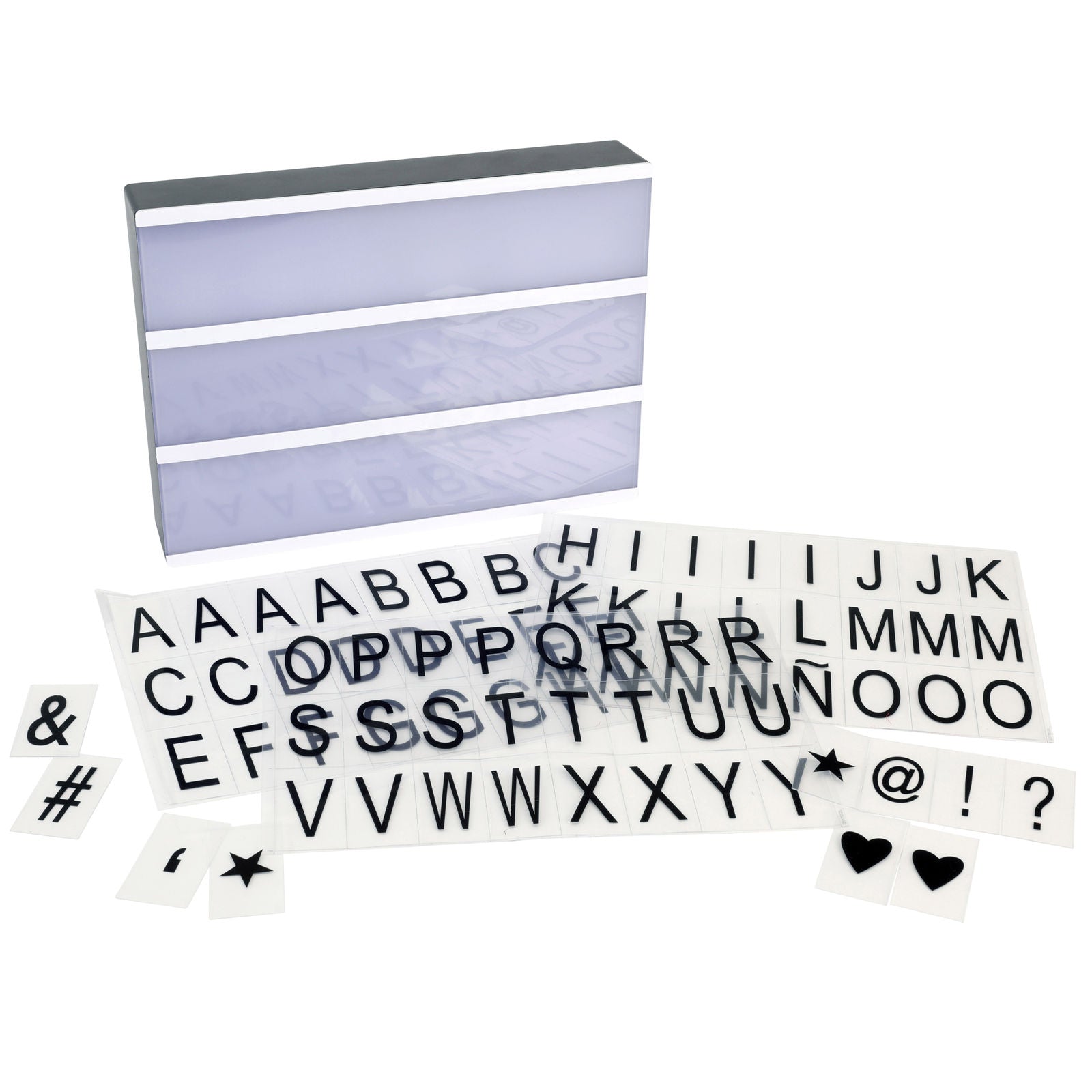 Battery Powered LED Light Cinematic Decorative Letter Box 85 Letters Numbers-Other-PEROZ Accessories