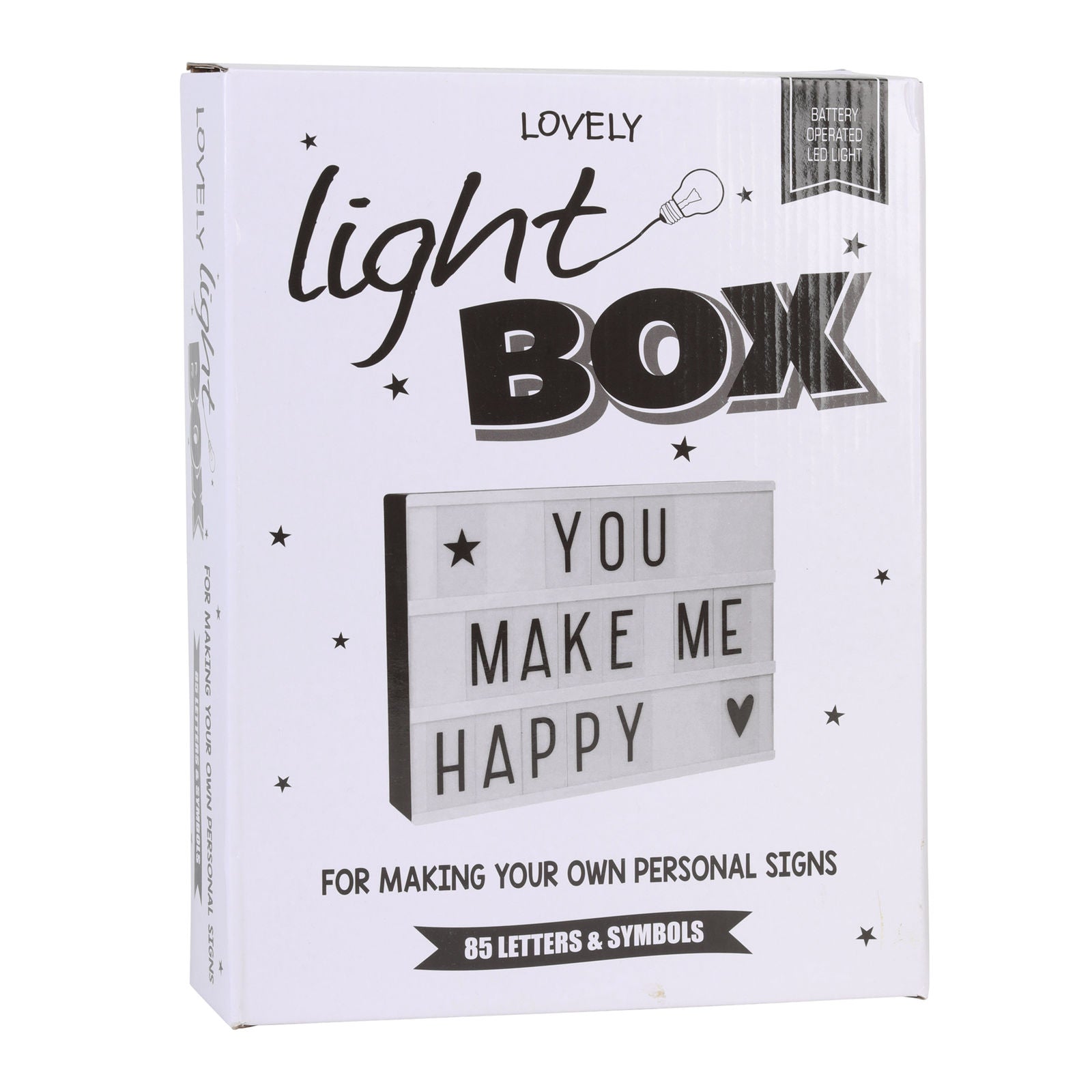 Battery Powered LED Light Cinematic Decorative Letter Box 85 Letters Numbers-Other-PEROZ Accessories