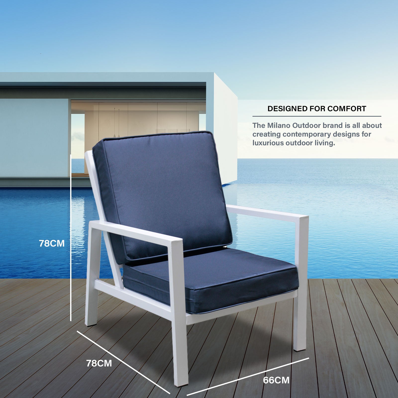 Milano 4pc Outdoor Furniture Lounge Patio Setting Coffee Table Chairs Garden Set-Outdoor Chairs & Lounges-PEROZ Accessories