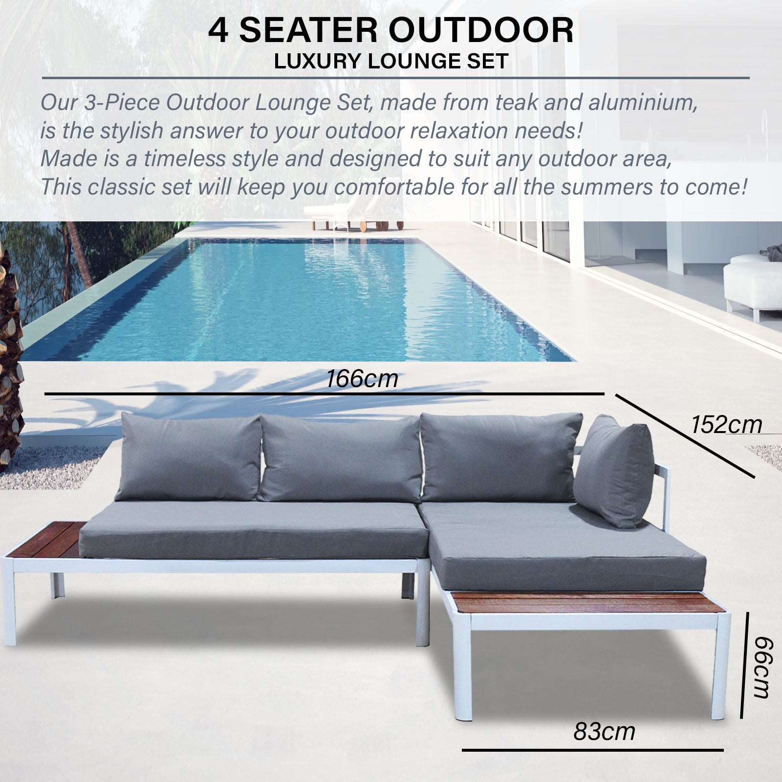 Milano 3pc Outdoor Furniture Lounge Sofa Set Poolside Deck Patio Setting Garden-Outdoor Chairs & Lounges-PEROZ Accessories