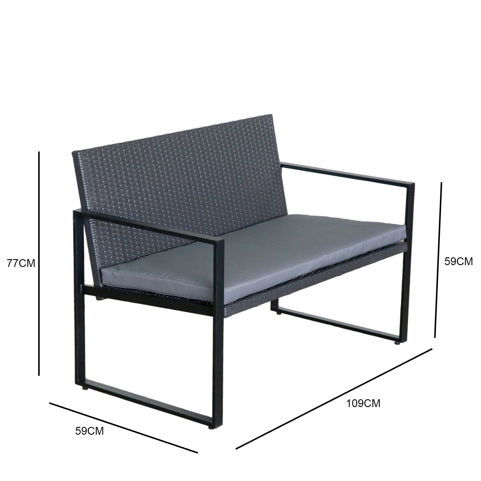 Milano Outdoor Furniture 4pc Rattan Patio Setting Coffee Table Chairs Set Garden-Outdoor Chairs & Lounges-PEROZ Accessories