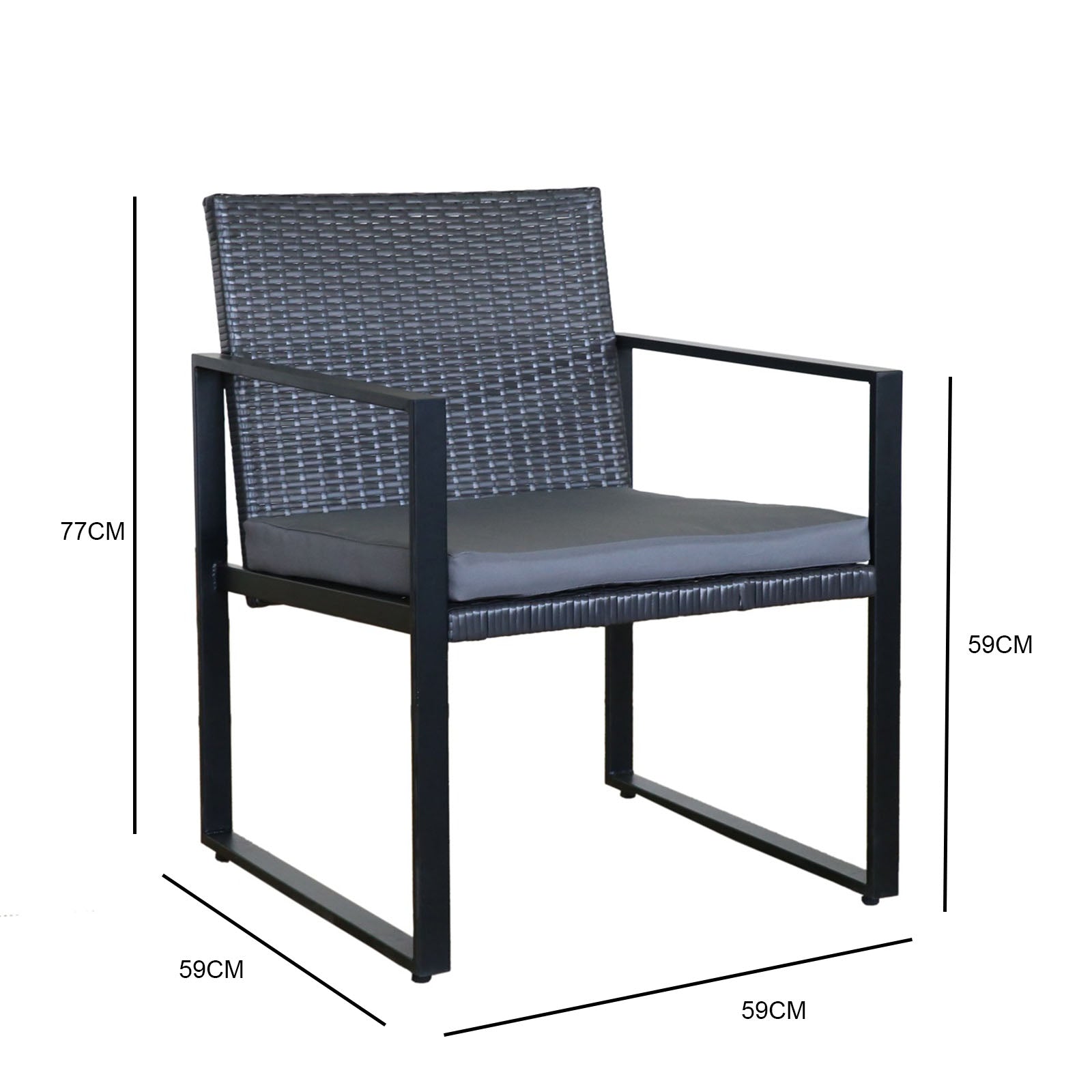 Milano Outdoor Furniture 4pc Rattan Patio Setting Coffee Table Chairs Set Garden-Outdoor Chairs & Lounges-PEROZ Accessories