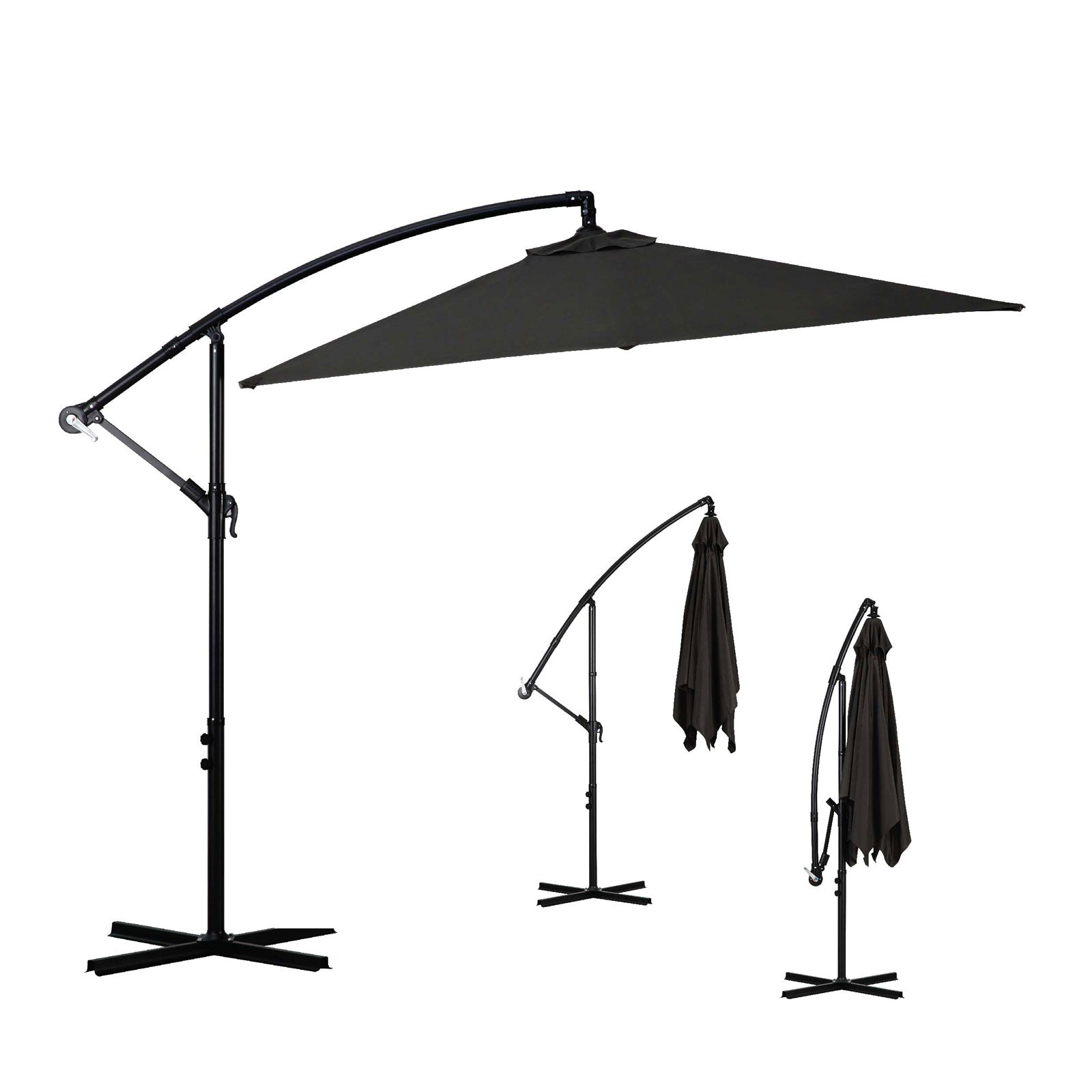Milano 2.2M Outdoor Umbrella Cantilever Garden Deck Patio Shade Water-Resistant-Outdoor Umbrellas-PEROZ Accessories