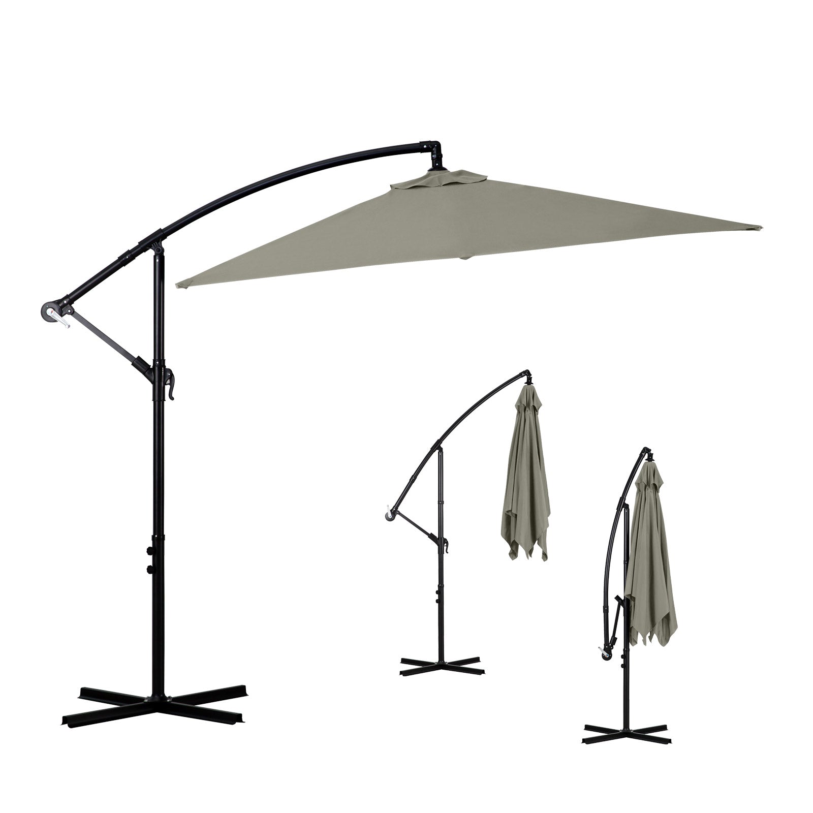 Milano 2.2M Outdoor Umbrella Cantilever Garden Deck Patio Shade Water-Resistant-Outdoor Umbrellas-PEROZ Accessories